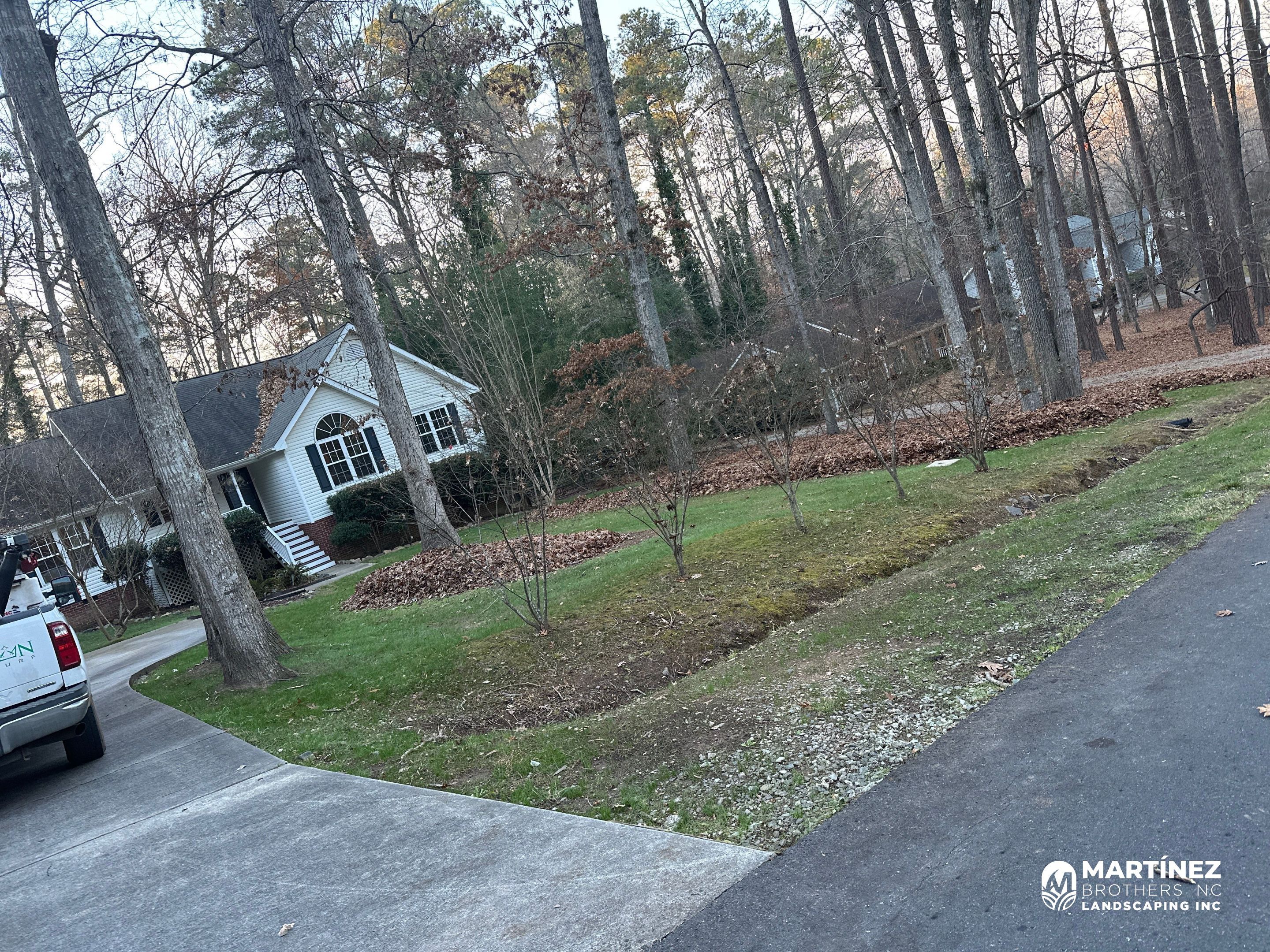 Leaf blowing by Martinez Brother’s Nc Landscaping Inc