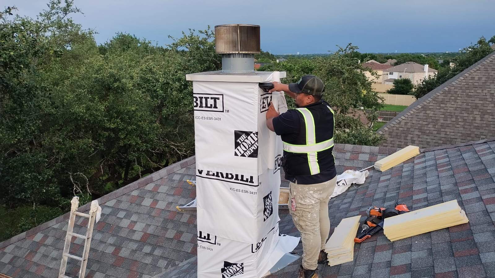 Full Architectural Shingle Roof Replacement and Decking Repair in Cedar Park by Caliber Restoration LLC