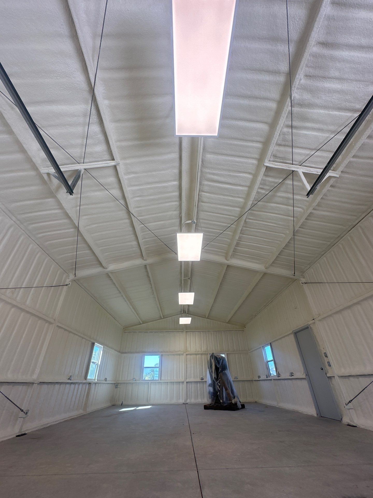 2" close cell foam on this new shop Sanger Tx  by Apex Insulation Solutions