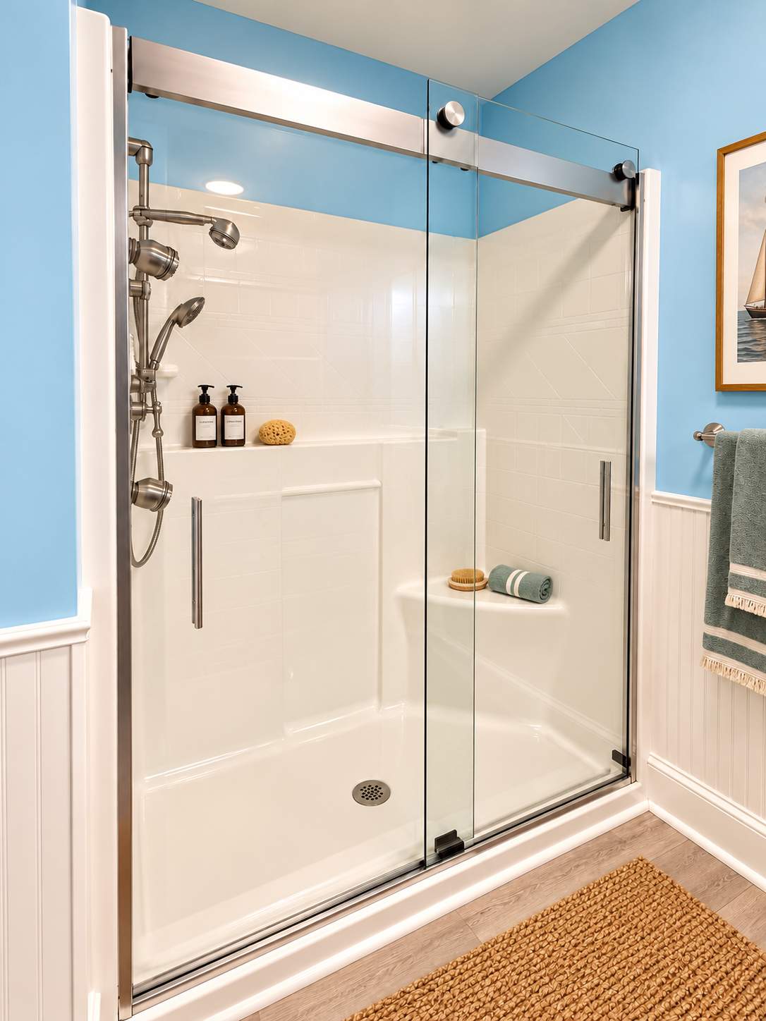 Modern Walk-In Shower Remodel with Frameless Glass Enclosure by Remodel Now