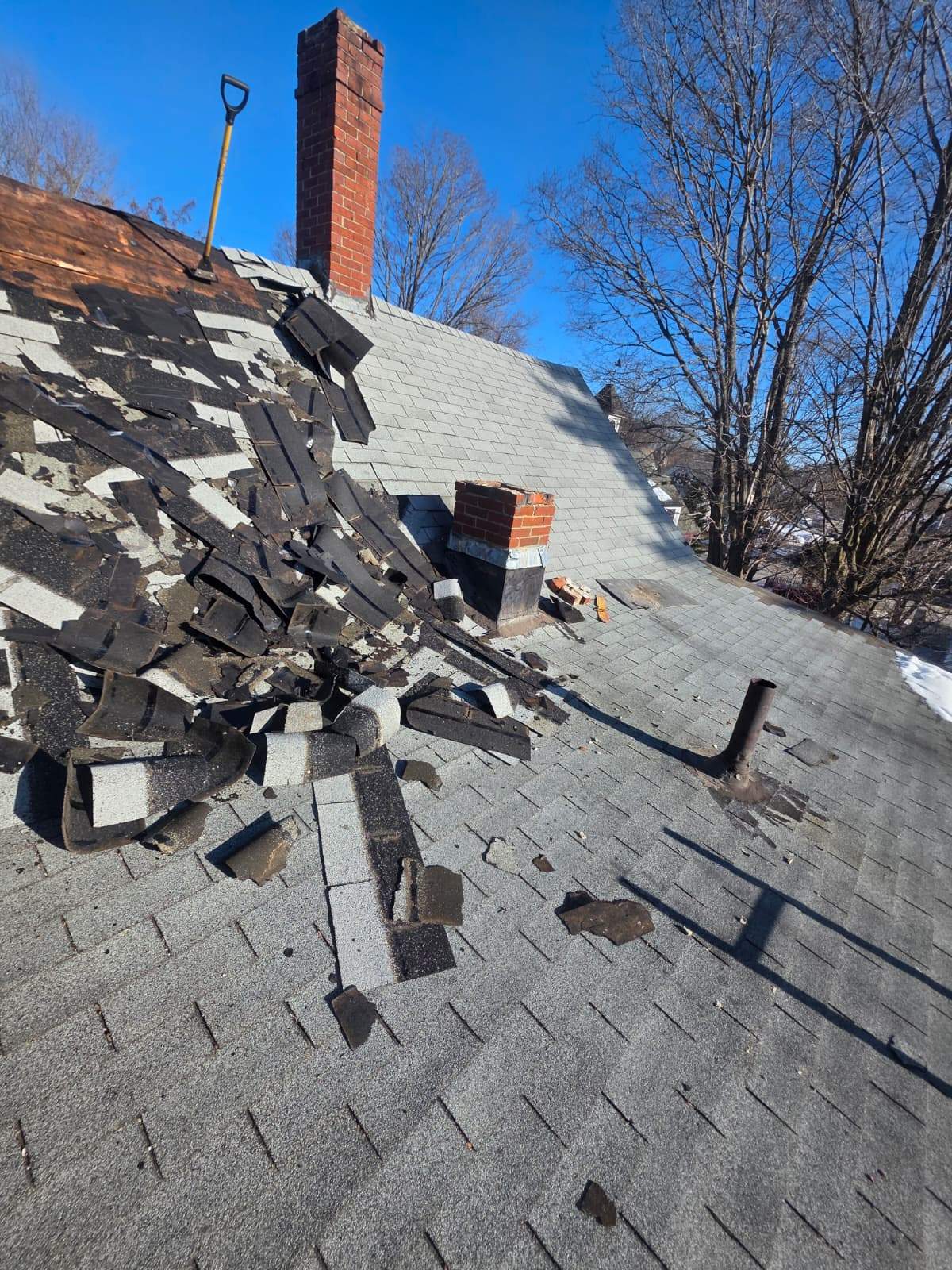 Full Roof Replacement in Maine – Two-Layer Tear-Off, Chimney Removal & Low-Slope Conversion by JOHNNYS PRO