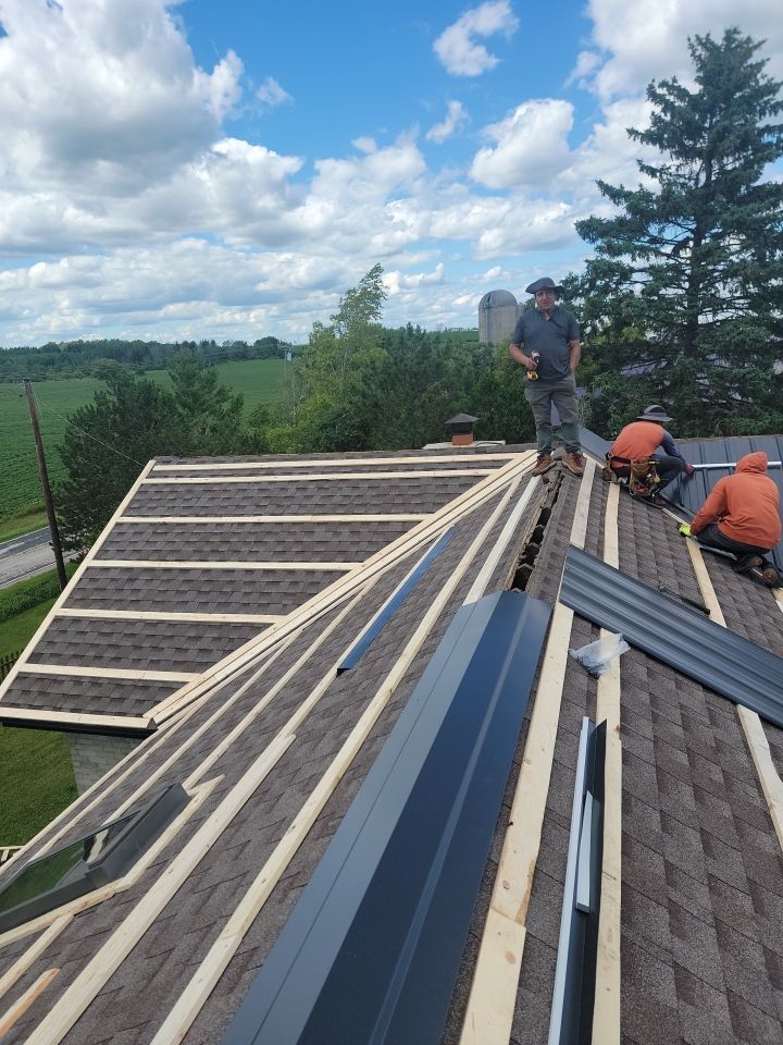  Metal Roof Installation on Residential Brick Home in Oostburg, WI by Gellings Roofing & Siding