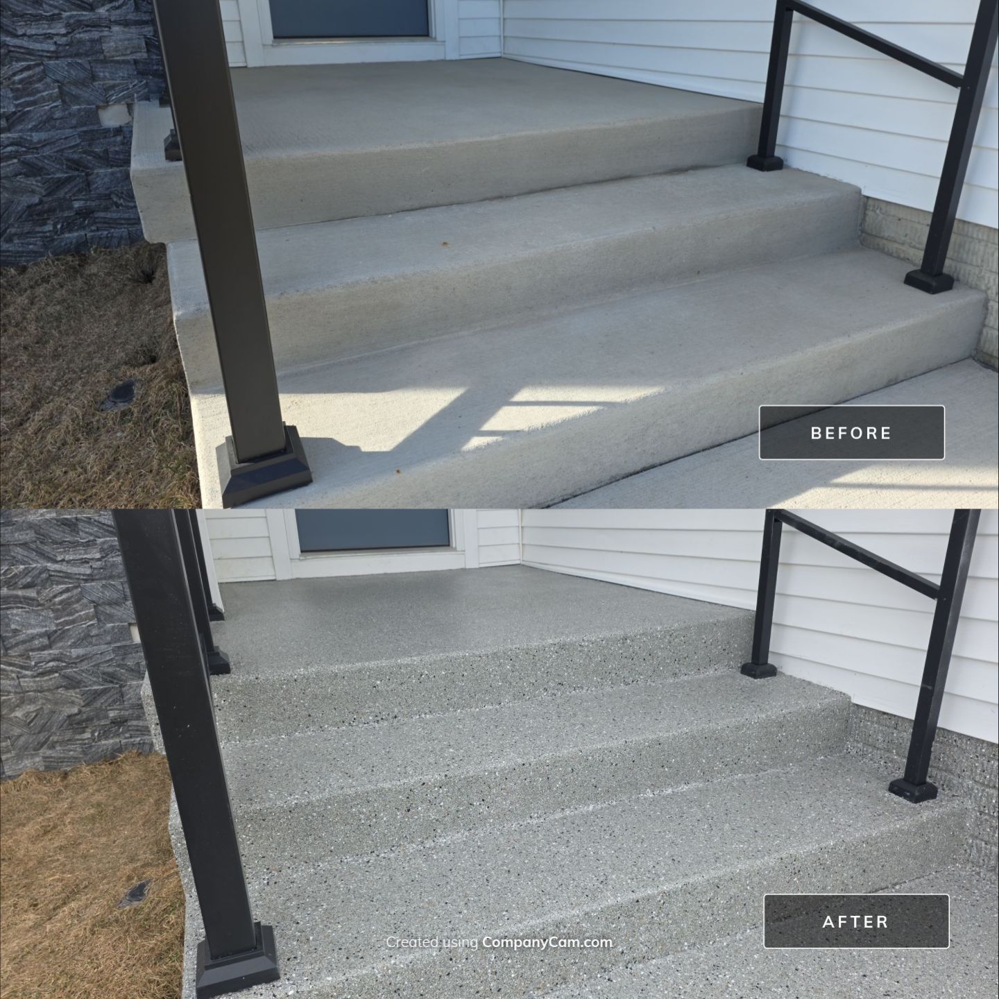 New Patio Upgrade! Transform Boring Patio Concrete To Curbside Appeal by Revival Concrete Coatings
