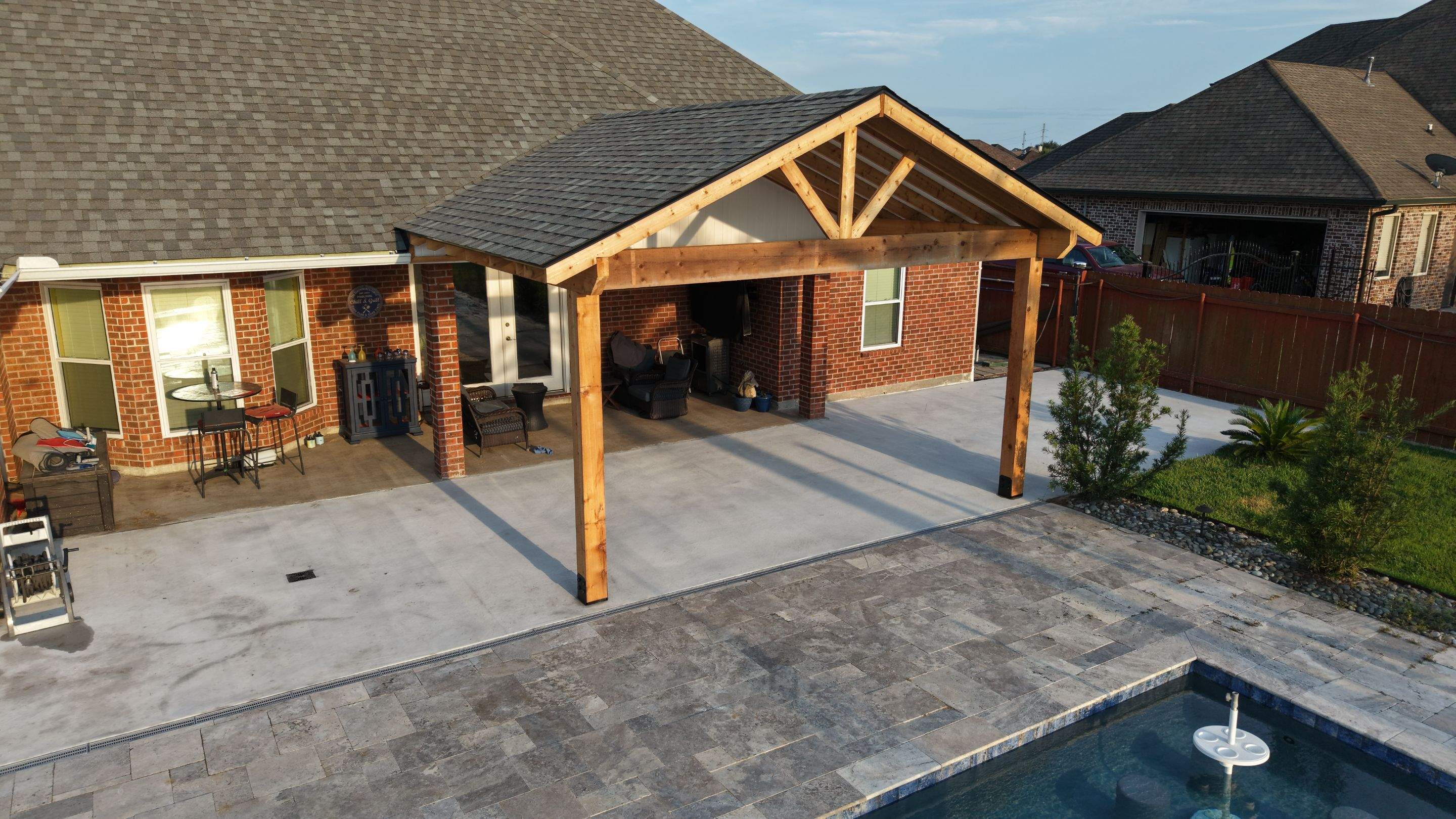 HDS Contractors - Concrete Patio and Cedar Cover in Belle Chasse by HDS Contractors