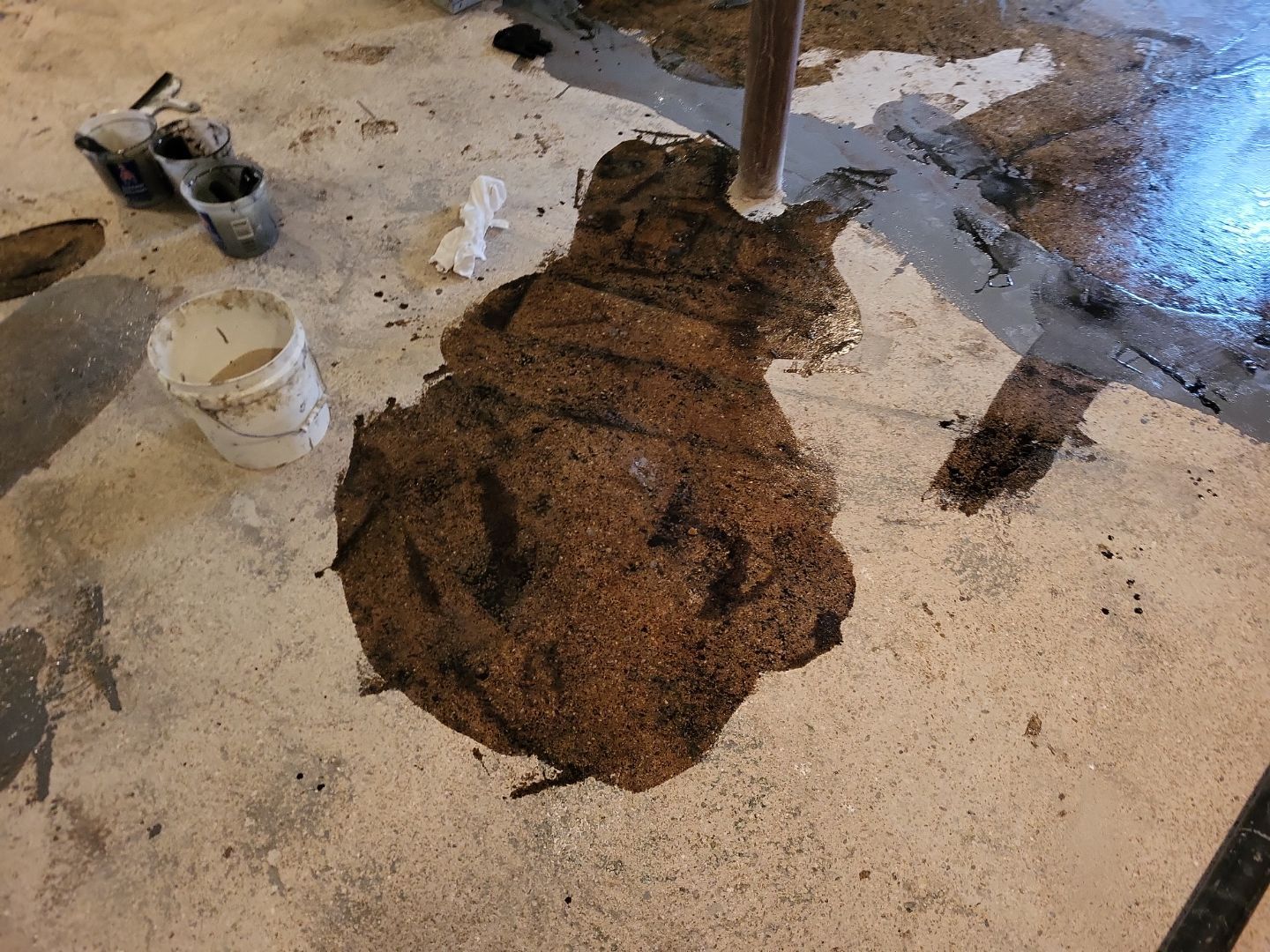 Basement Concrete Floor Coating with Penntek Flake System by Spectrum Painting, LLC