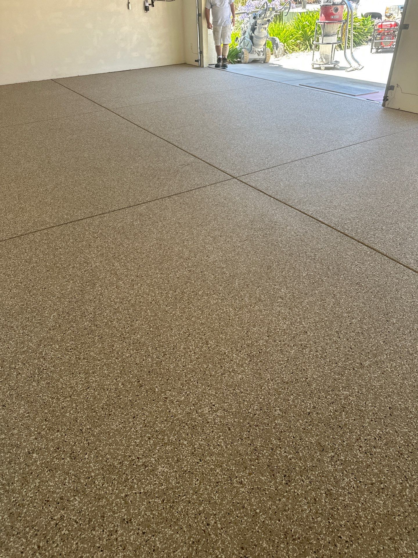 Polyurea Garage Floor Coating with Creekbed Finish in Arroyo Grande by MGP Coatings
