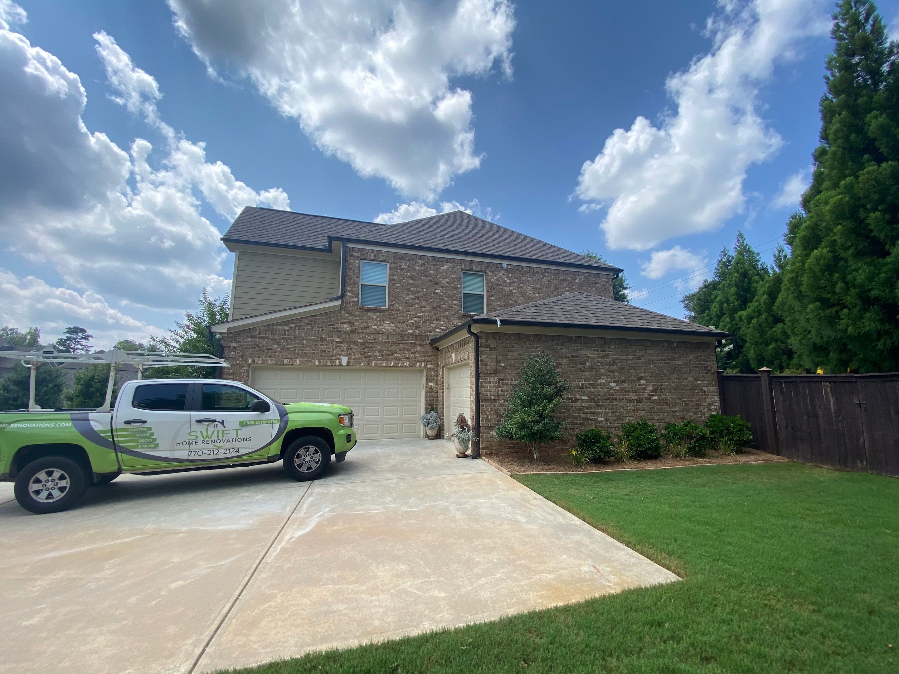 Full Exterior Painting for Brick and Siding Home in Cumming by Swift Home Renovations