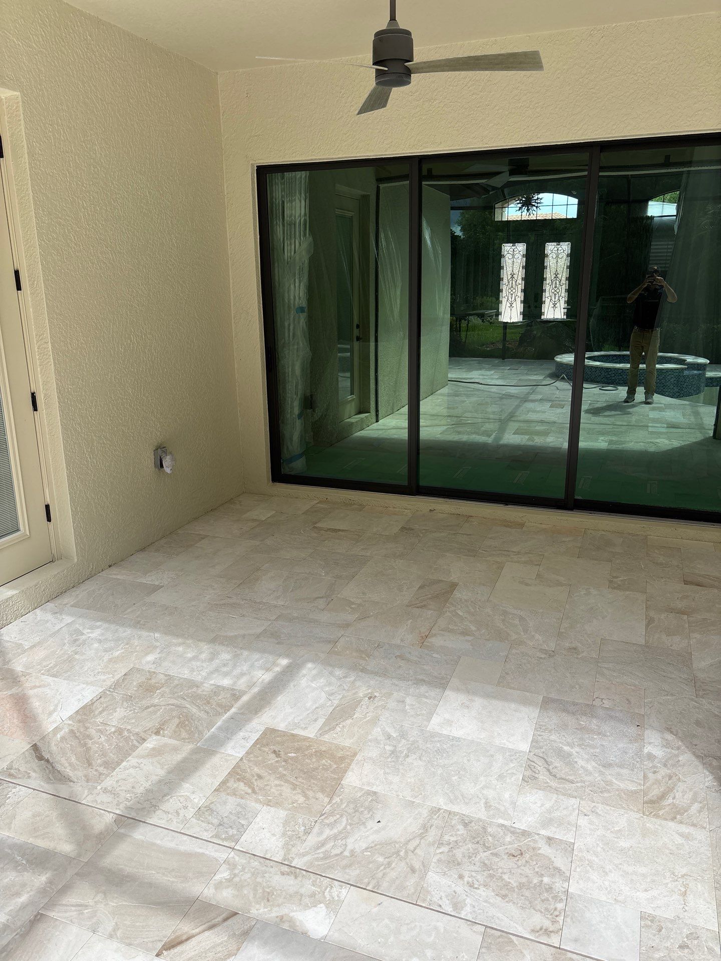 Textured Marble Pool Deck - Bonita National Golf & Country Club by Old Town Pavers Llc