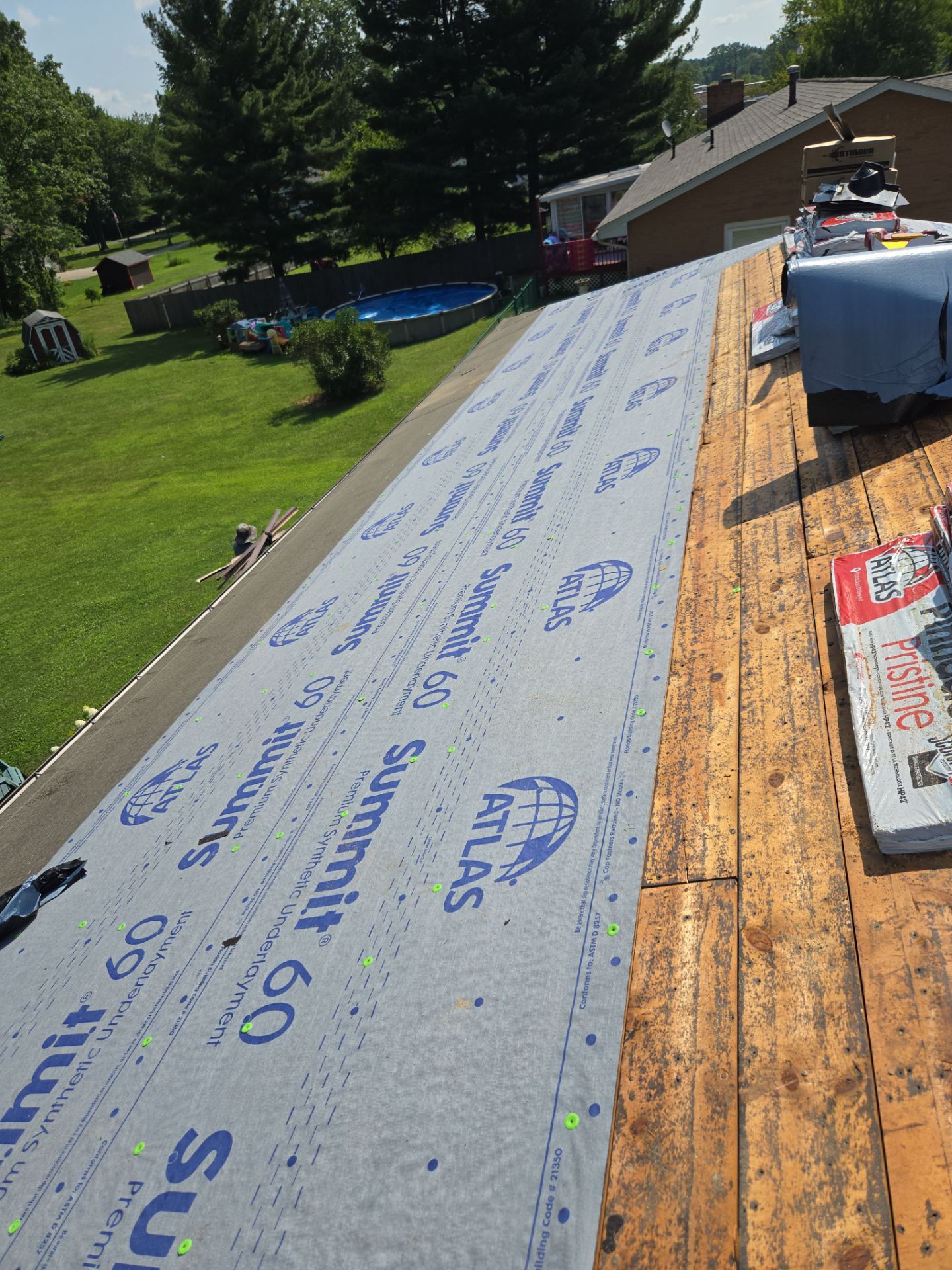 Atlas Pinnacle, Color, Tan Mist, Drip Edge, Color, Royal Brown by Eagle Eye Roofing