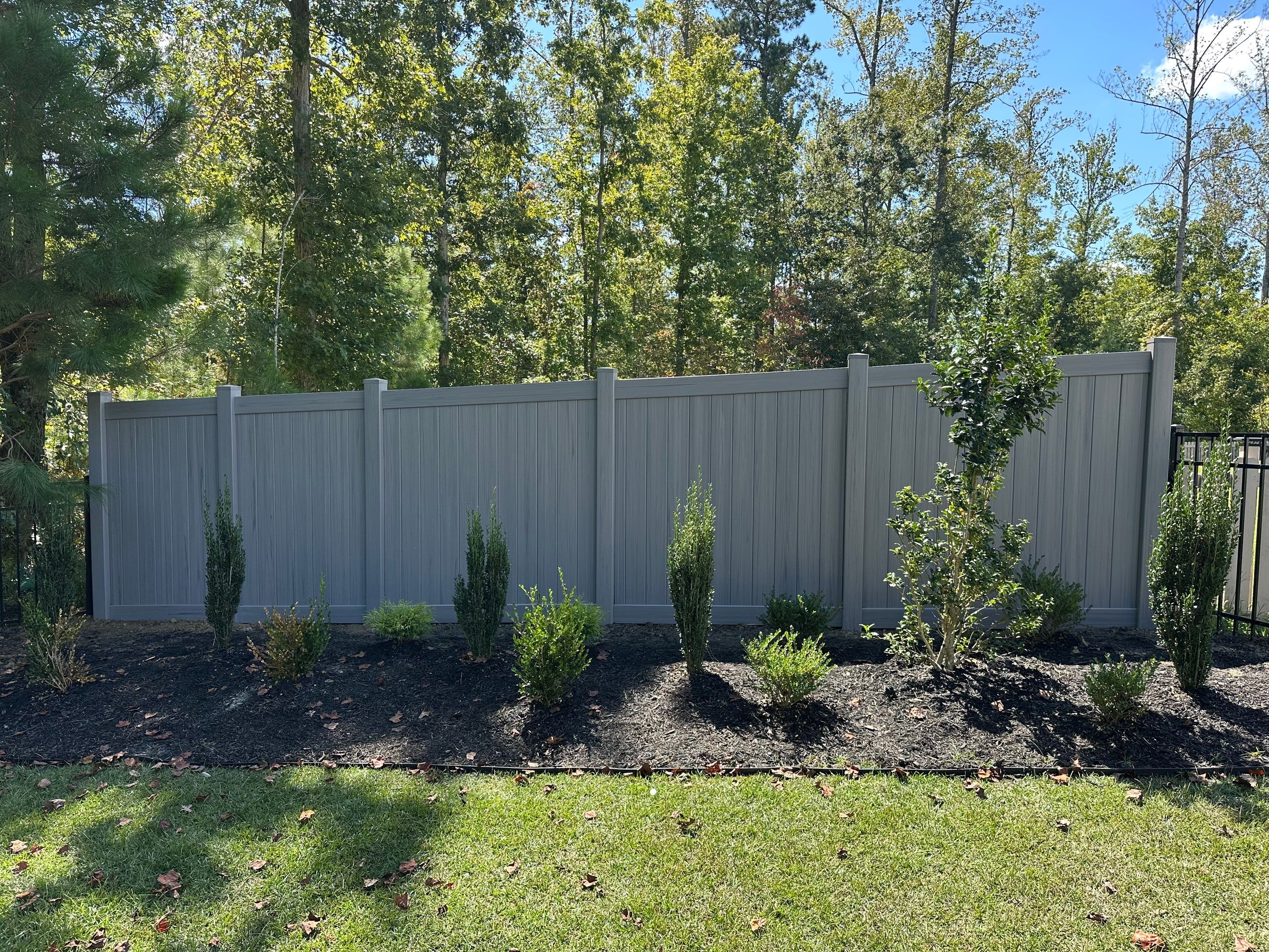 Sterling Aluminum and Gray Hamilton Vinyl Project in New Bern by Superior Fence and Rail