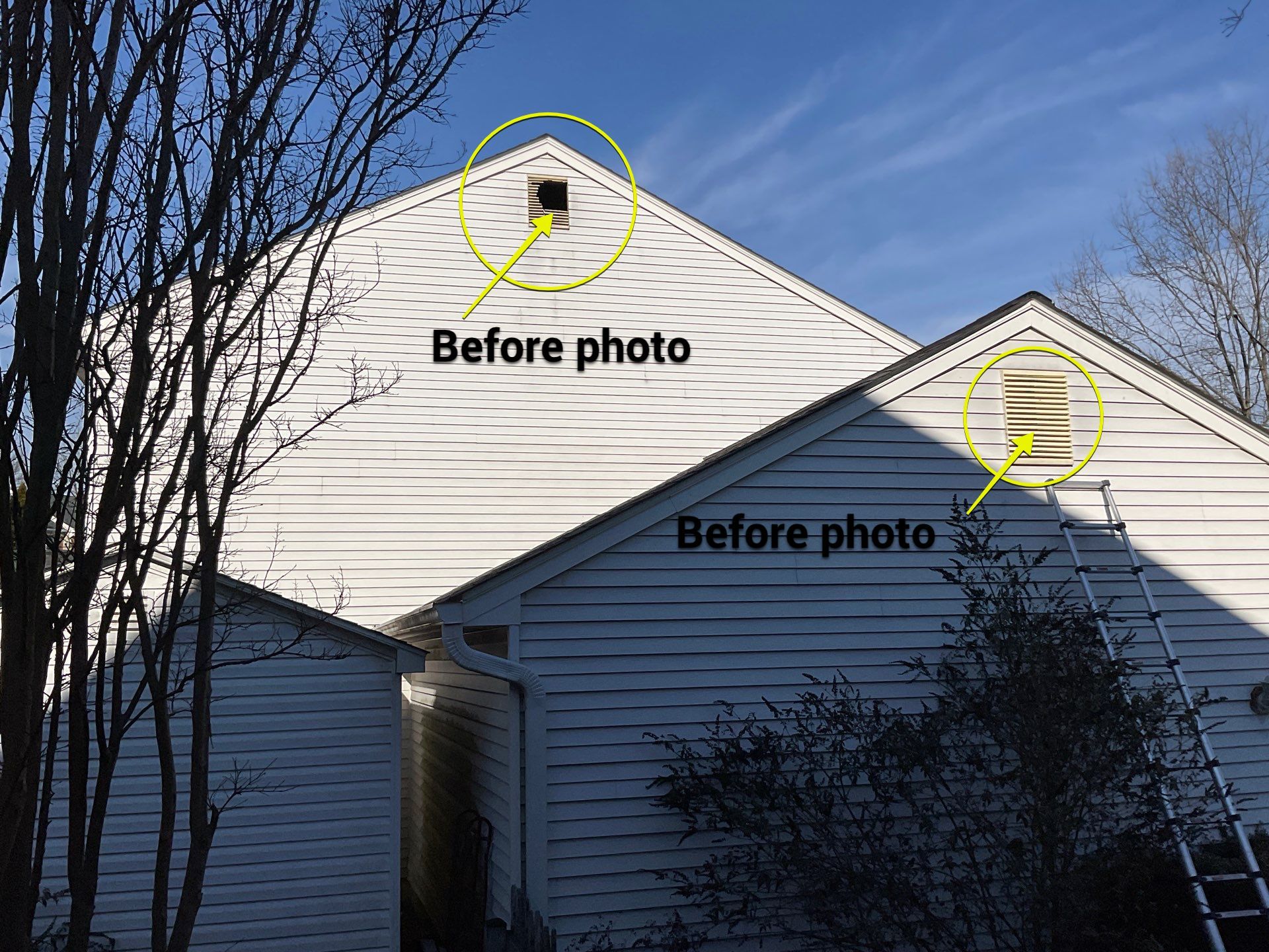 Installed new gable vent by Alpha Design Services