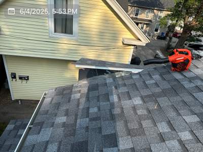 Residential Roofing Installation using Owens Corning SlateStone Gray Shingles