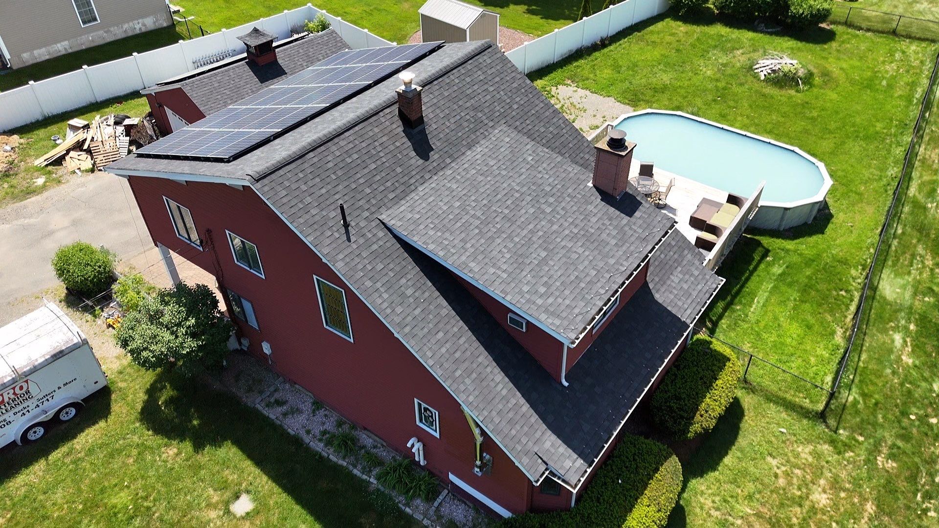 Solar Removal, Reinstall & Full Roof Replacement in Wilbraham, MA – Owens Corning Duration, Onyx Black by JOHNNYS PRO