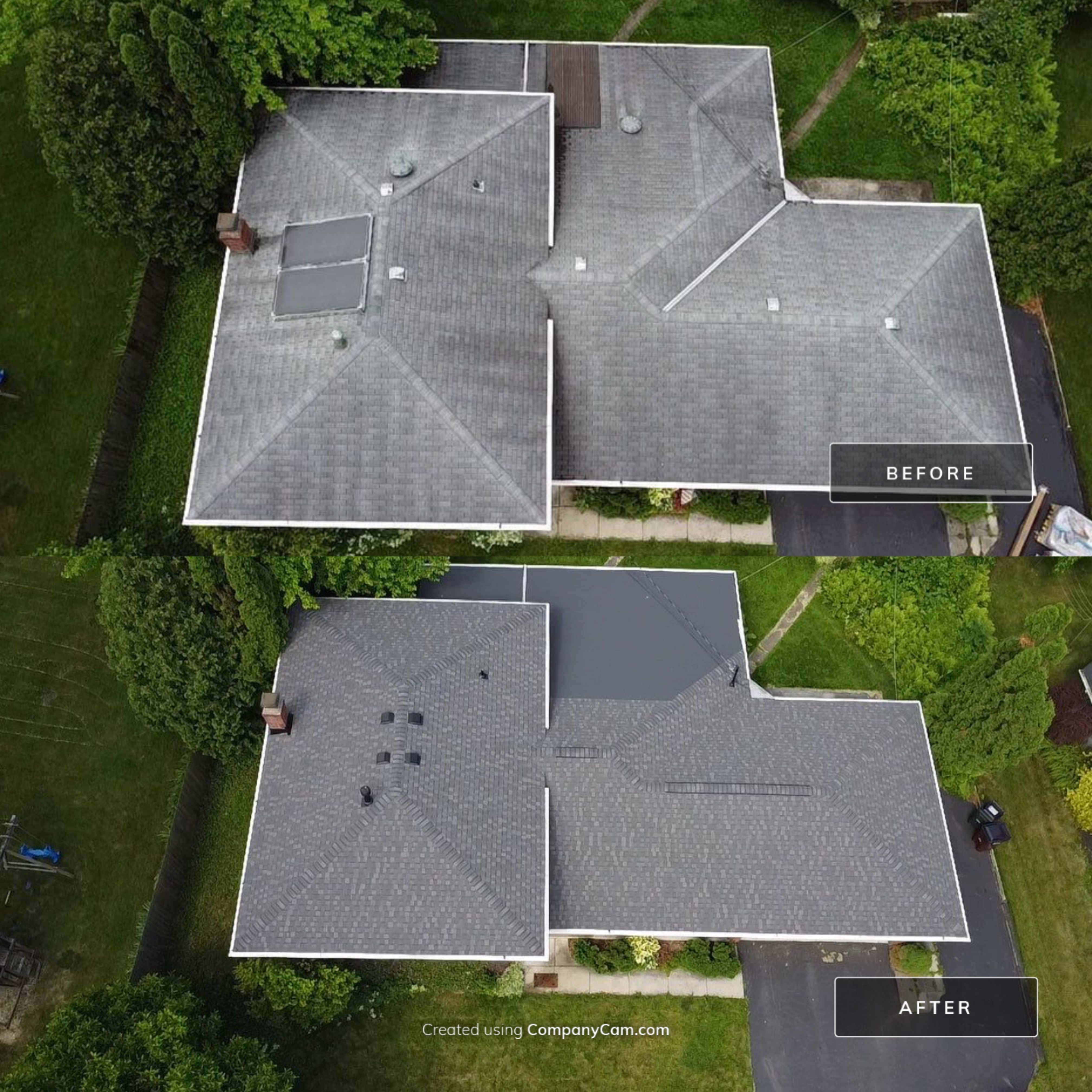 New Roof Installation using new OSB sheathing Certainteed Landmark Shingles by Best Exteriors Inc