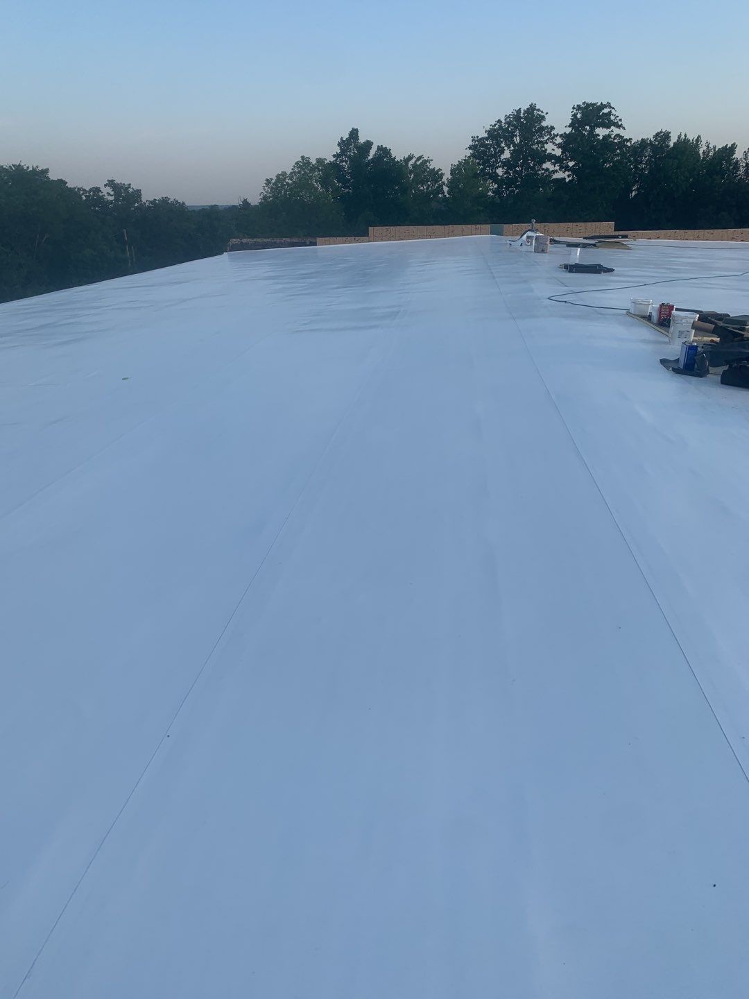 Commercial Roofing Installation using 50 mil PVC by Hostetler Roofing