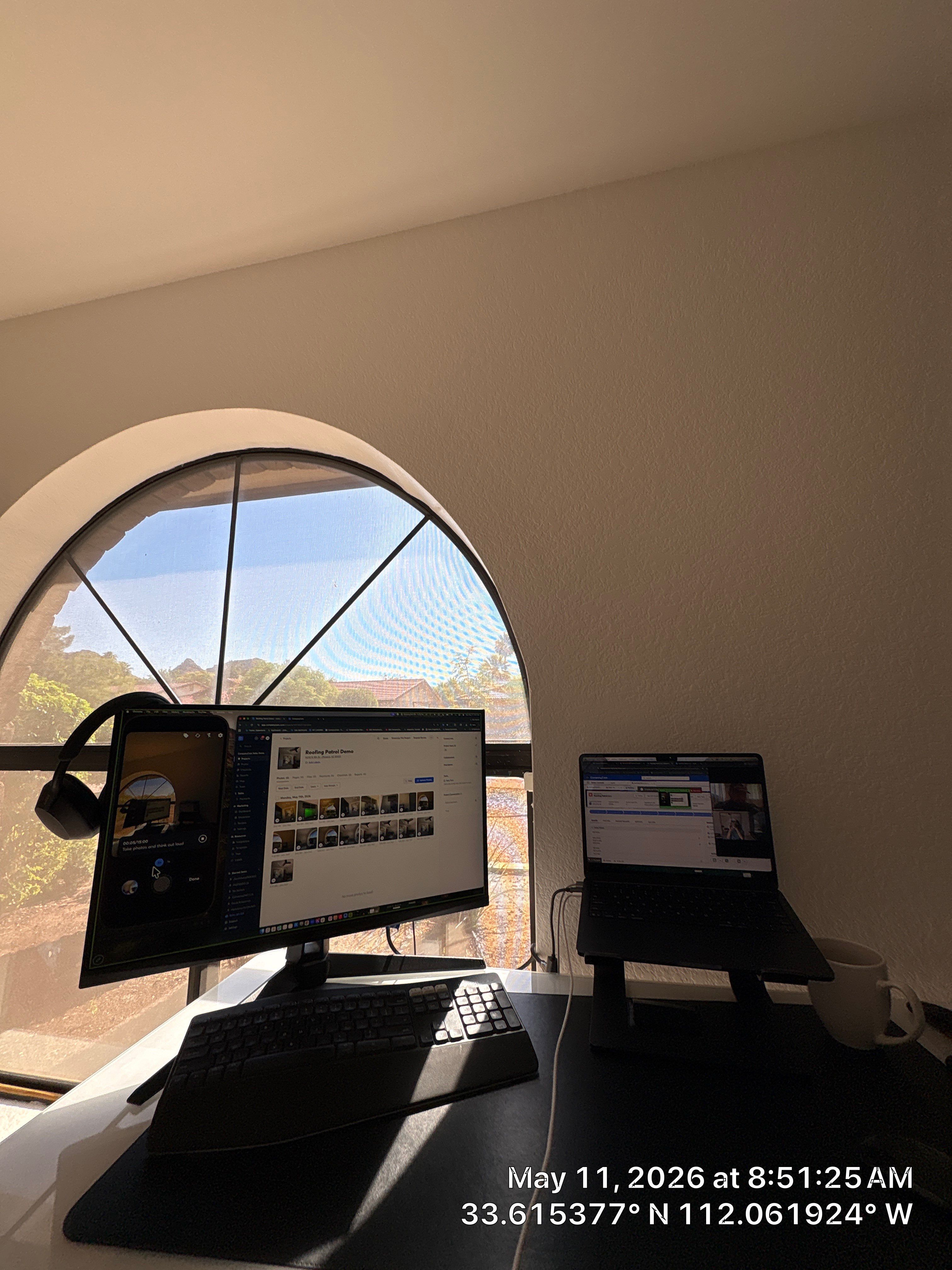 Modern Home Office Renovation and Media Wall Installation in Phoenix by CompanyCam Sales Demo