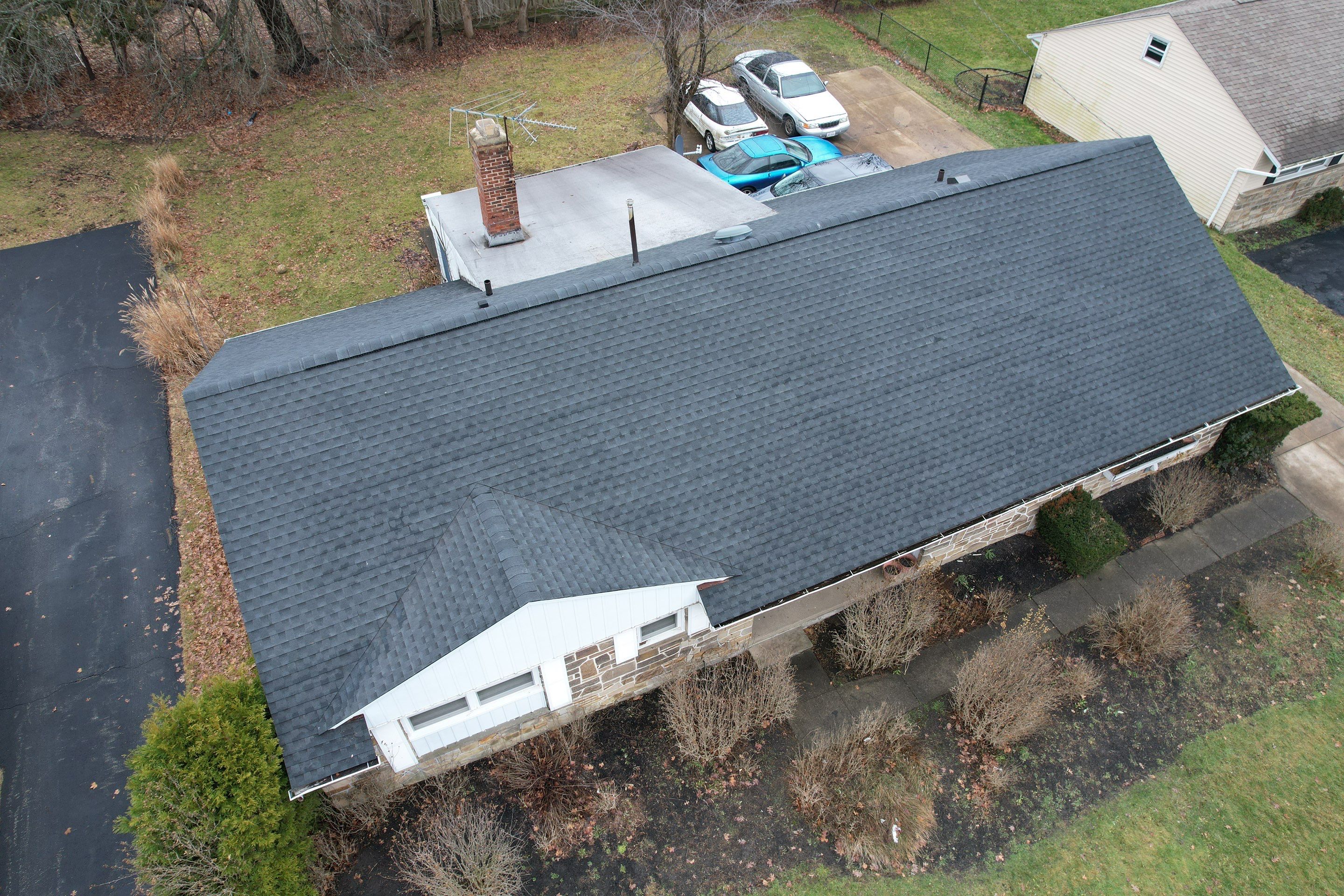 Storm Restoration in Beachwood OH - Roof Replacement using GAF HDZ Charcoal by Atlas Roofing & Restoration