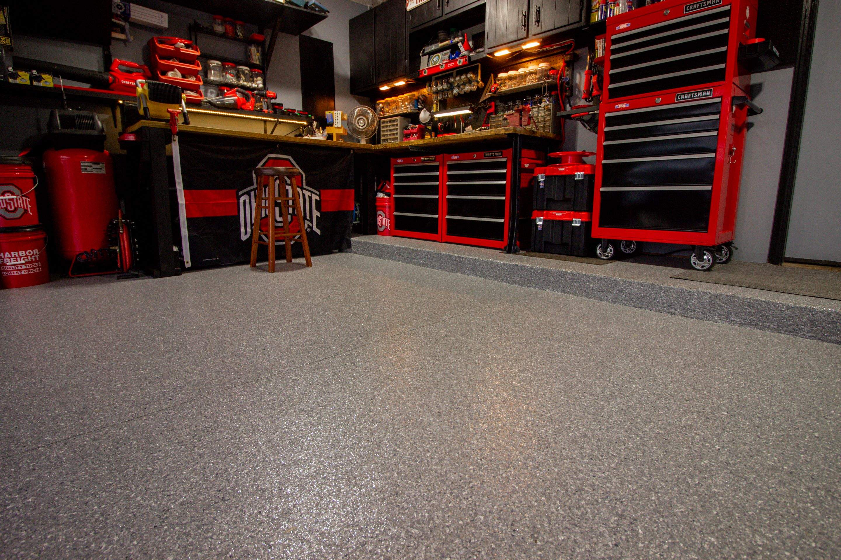 Garage Floor using Granite by Your1DayFloor.com