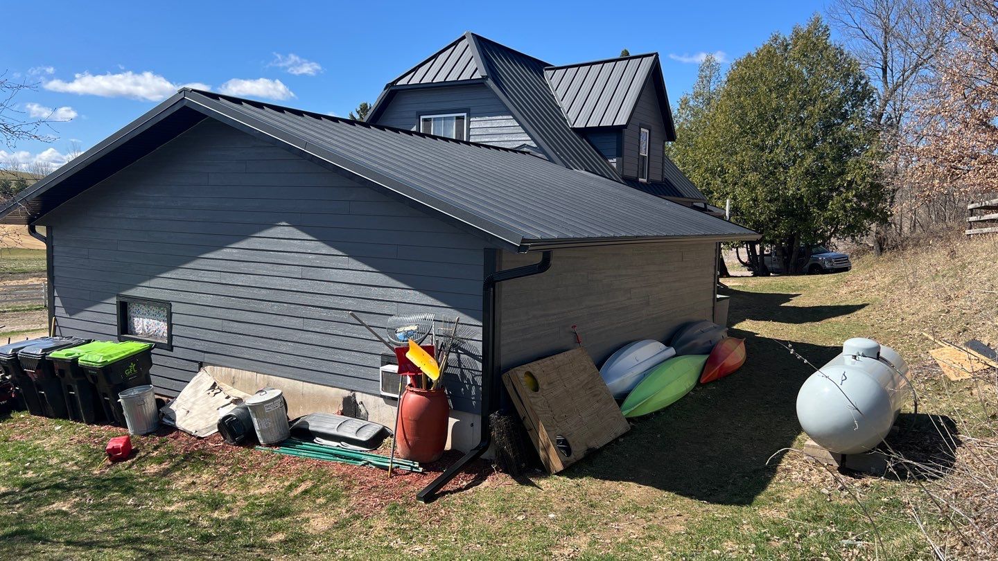 Stunning Home Exterior Makeover | Metal Roofing & LP Smart Siding by Total Restoration Services by LeFever Roofing LLC