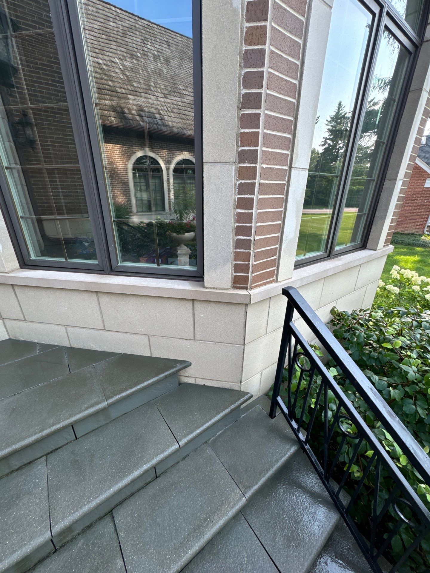 natural stone using Algaecide, soft wash soap by Northern Power Washing LLC.