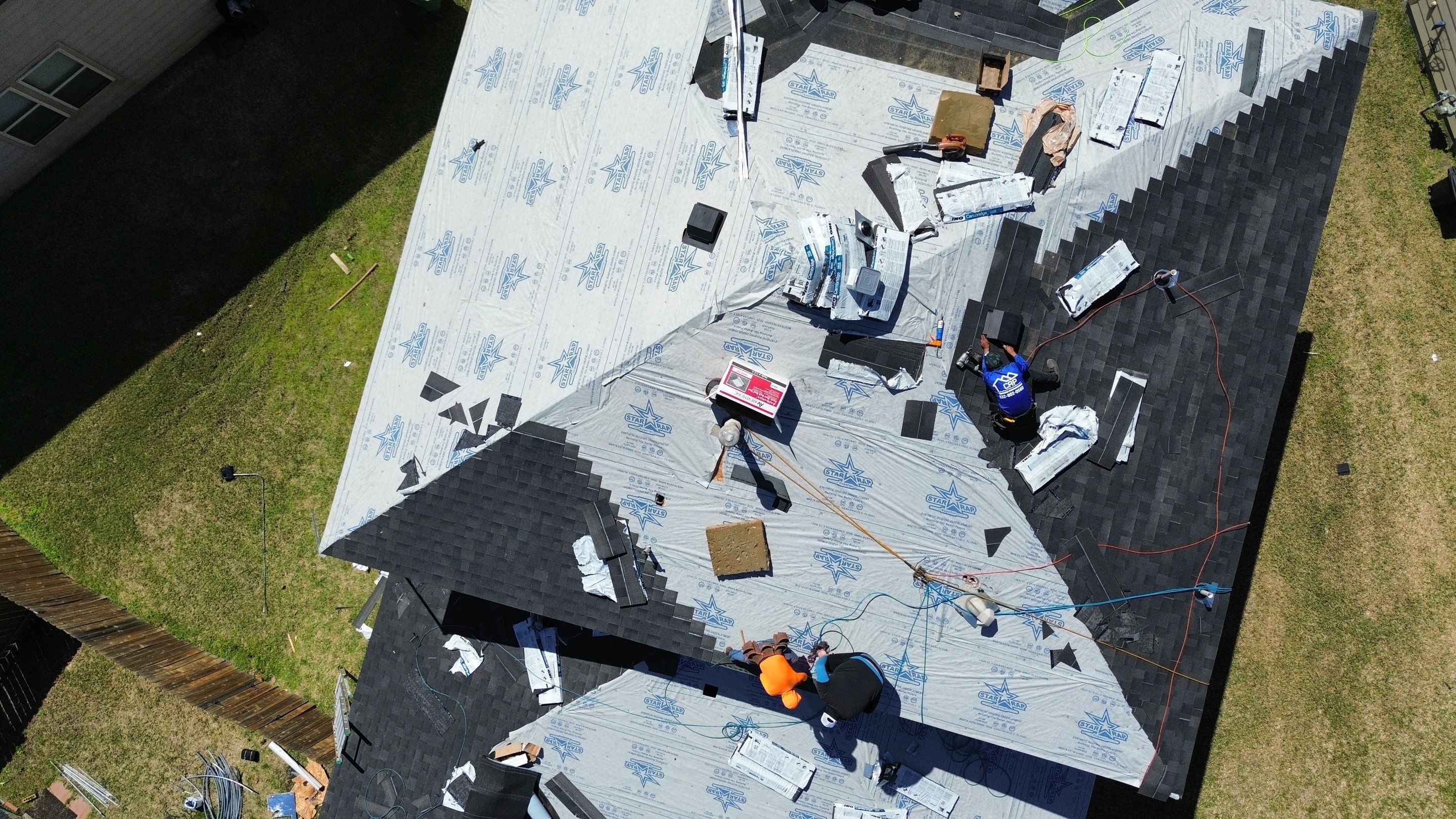 Roof Remplacement using IKO Cambridge Dual Black by CAP Roofing and Construction LLC