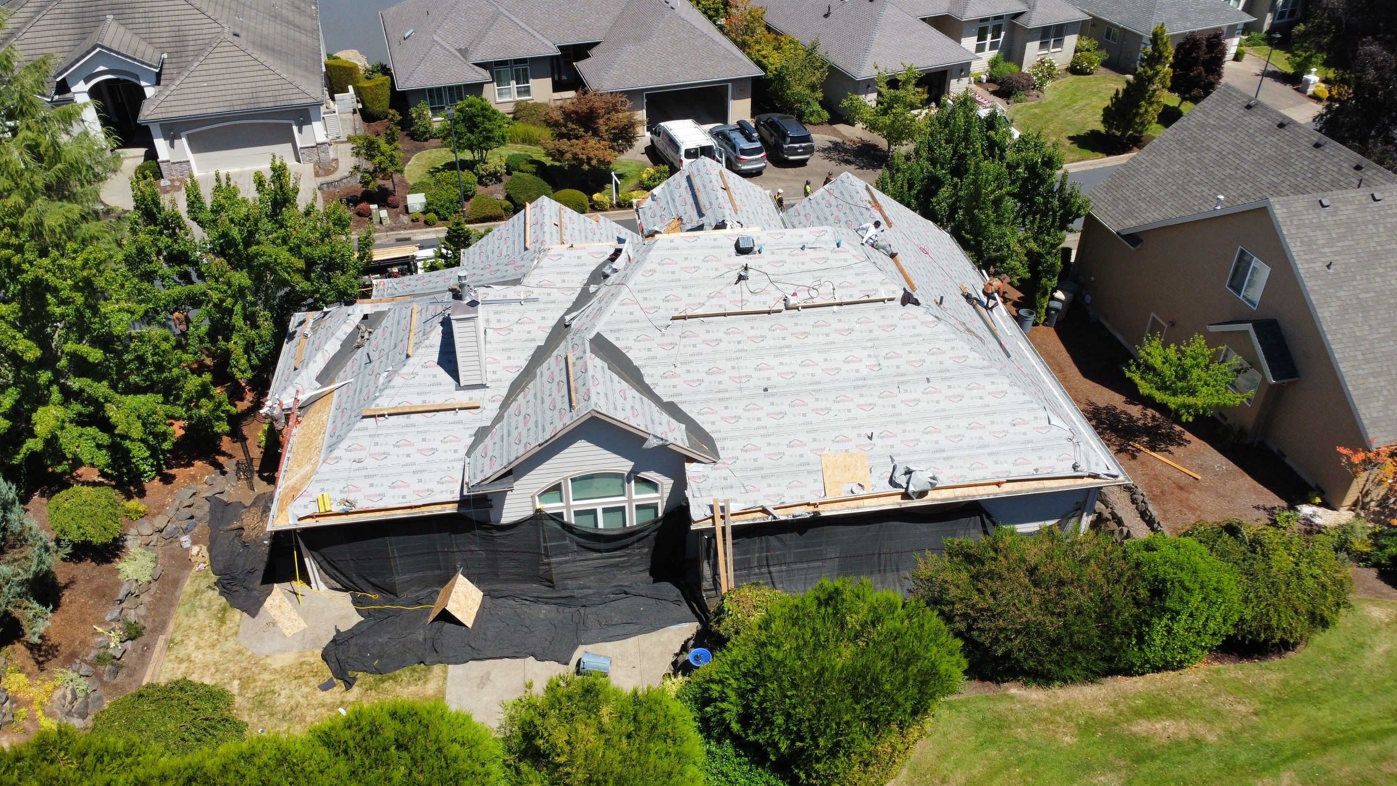 Residential Roofing Installation using IKO Dynasty (Color: Shadow Brown) by Orezona Building & Roofing Company, Inc.
