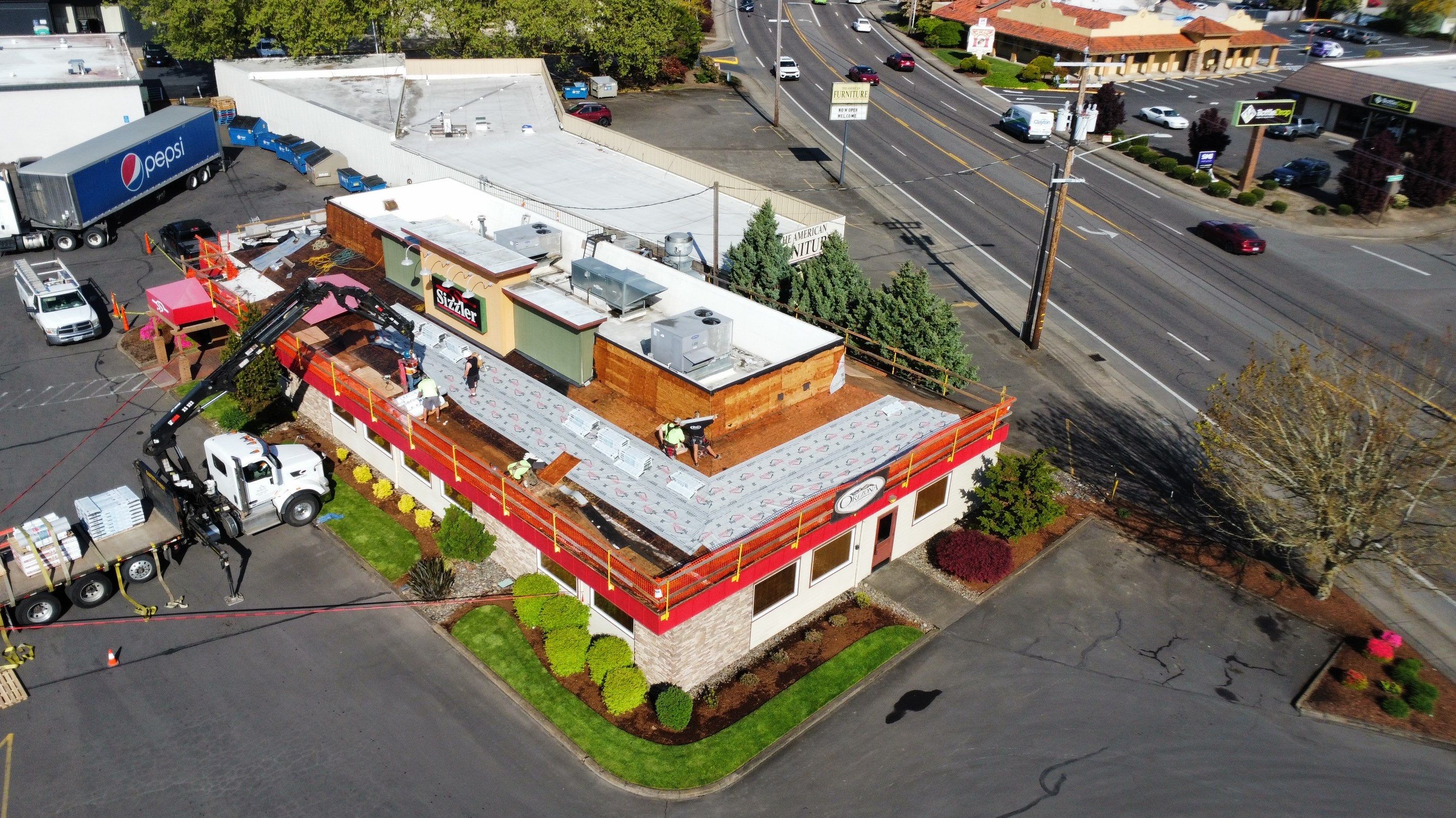 Sizzler Albany Oregon Roof Replacement  by Orezona Building & Roofing Company, Inc.