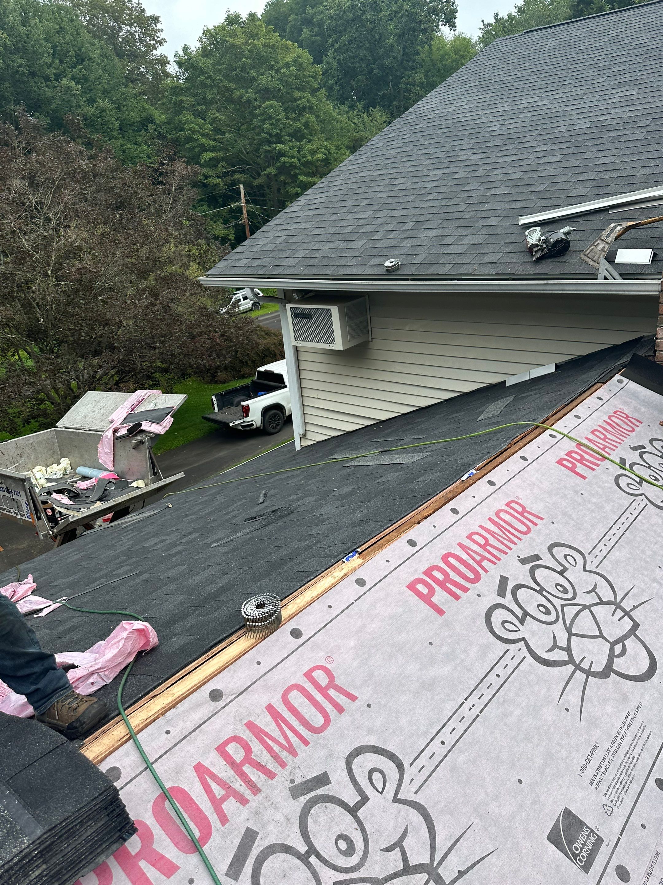 Residential Roofing Installation using Owens Corning TruDefinition Duration AR - Onyx Black & New Siding Using Mainstreet Charcoal Gray by A Plus Exterior