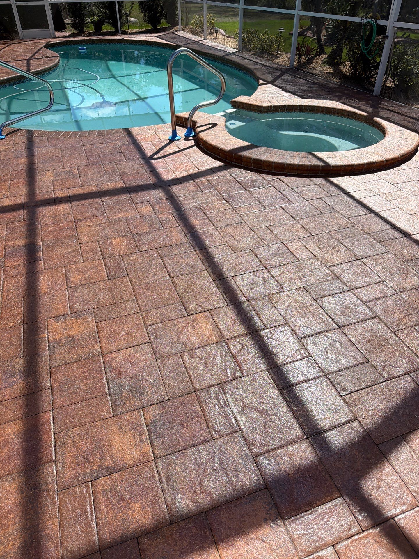 Paver Sealing and Striping for Sun City Center Pool Deck by Supreme Paver Experts