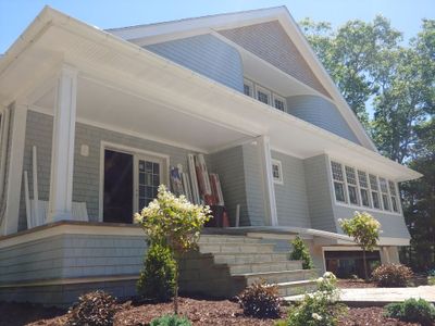East Falmouth, MA Gutter Installation using 6" Half Round Aluminum Gutter