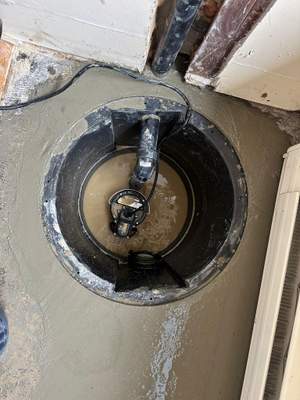 Sump Pump with catch basin install