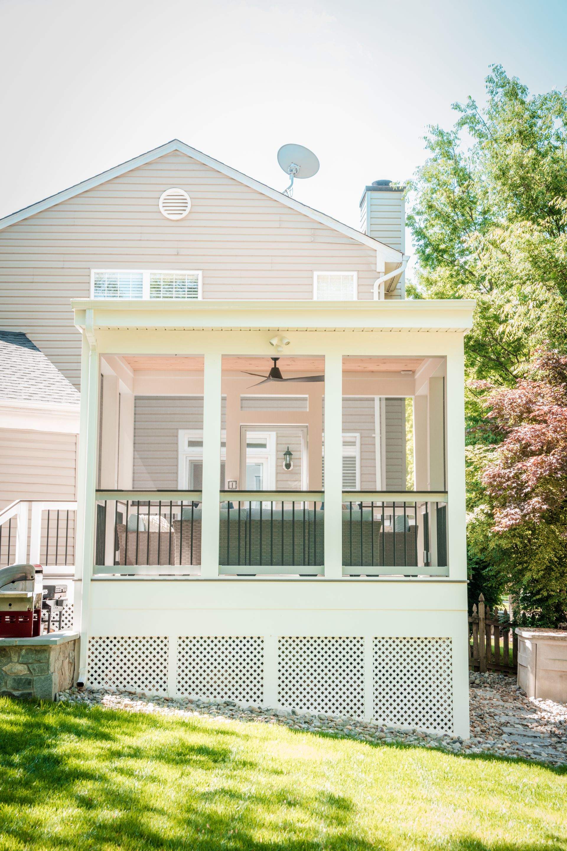 Screened-In Porch, Composite Deck & Paver Patio in Chantilly, VA by Sunburst Construction Inc