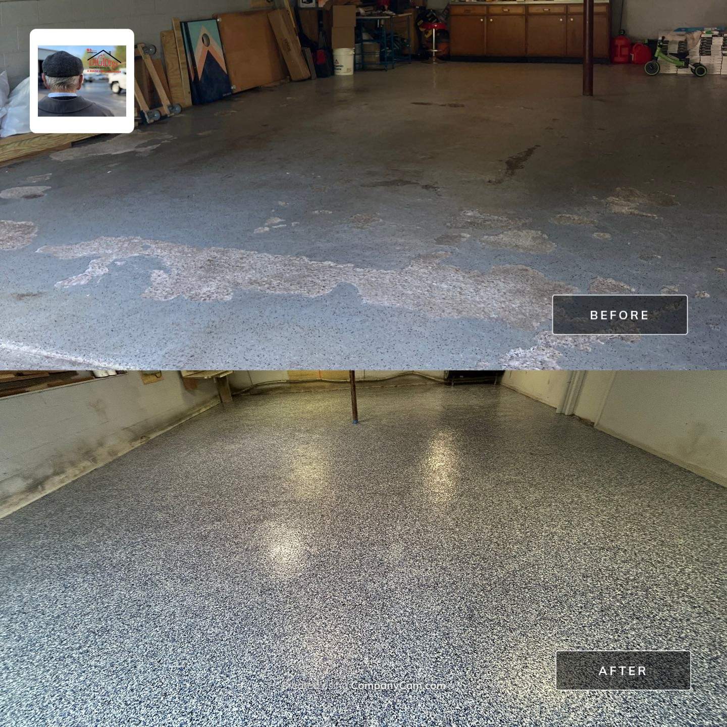 Concrete Floor Coating Using Cabin Fever Color by DiGiorgi Roofing and Siding Inc