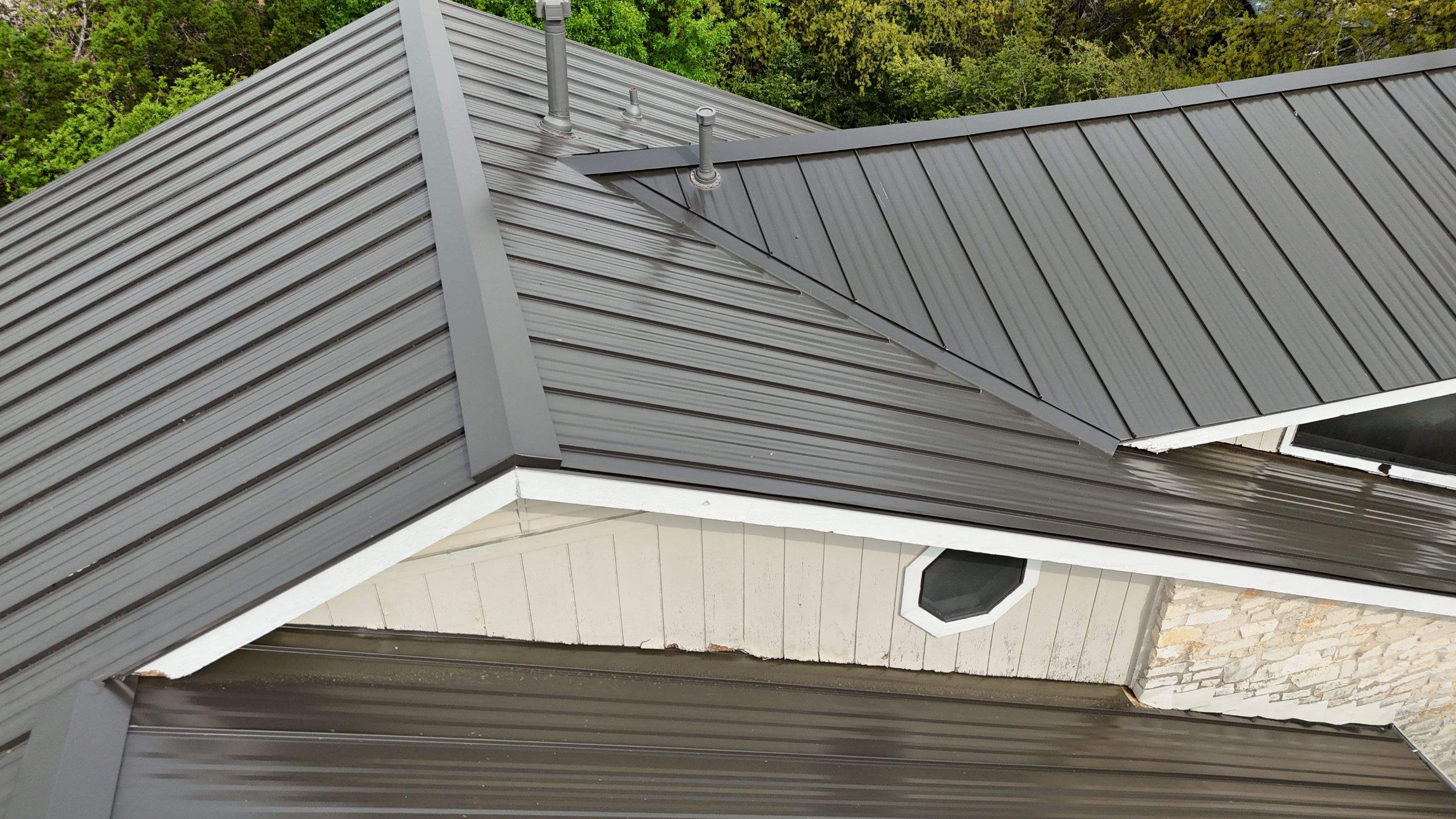 Dark Bronze - L&A Standing Seam with Striations by RoofsOnly.com
