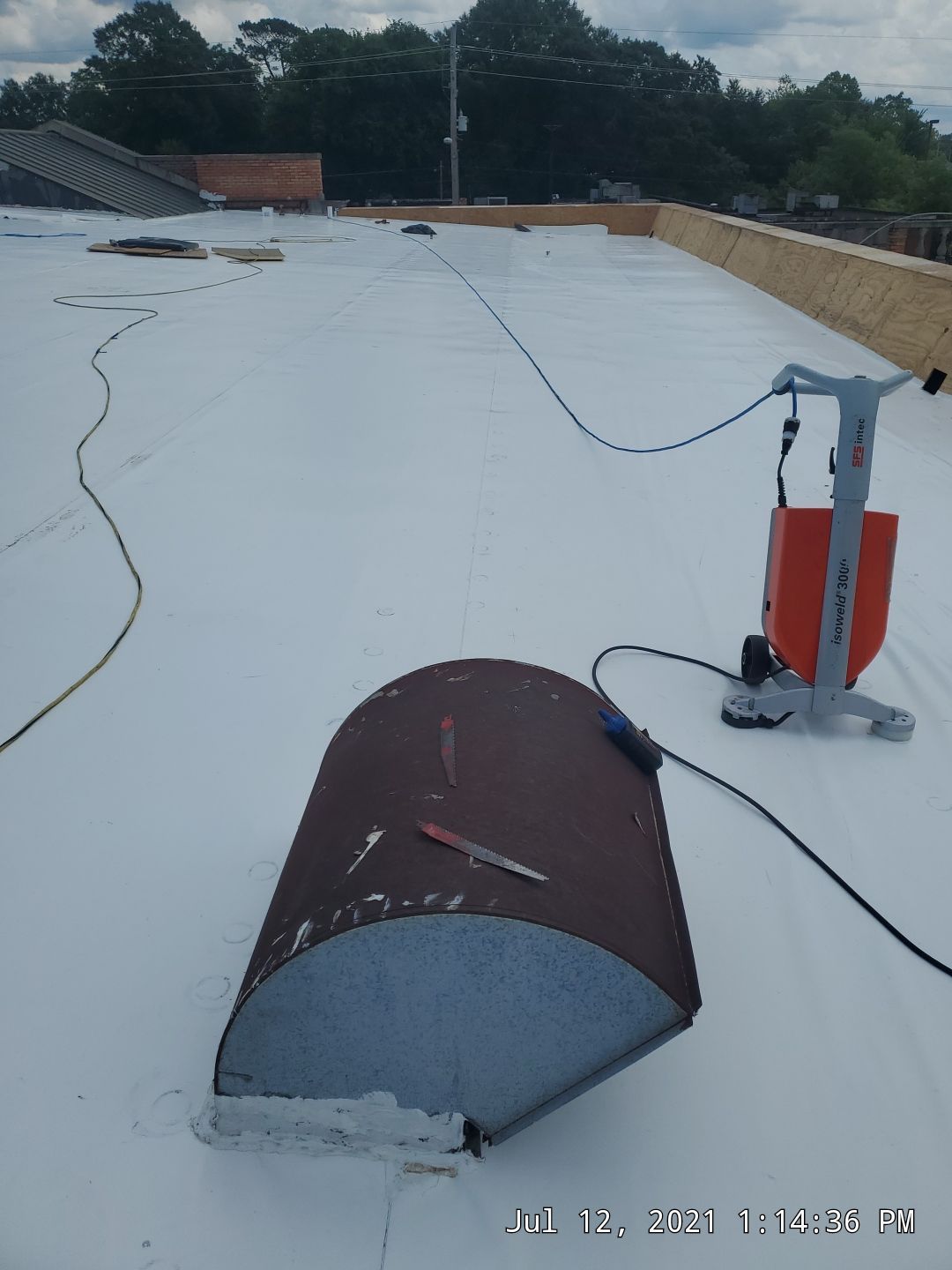 Commercial Roofing Installation using 50 mil PVC by Hostetler Roofing