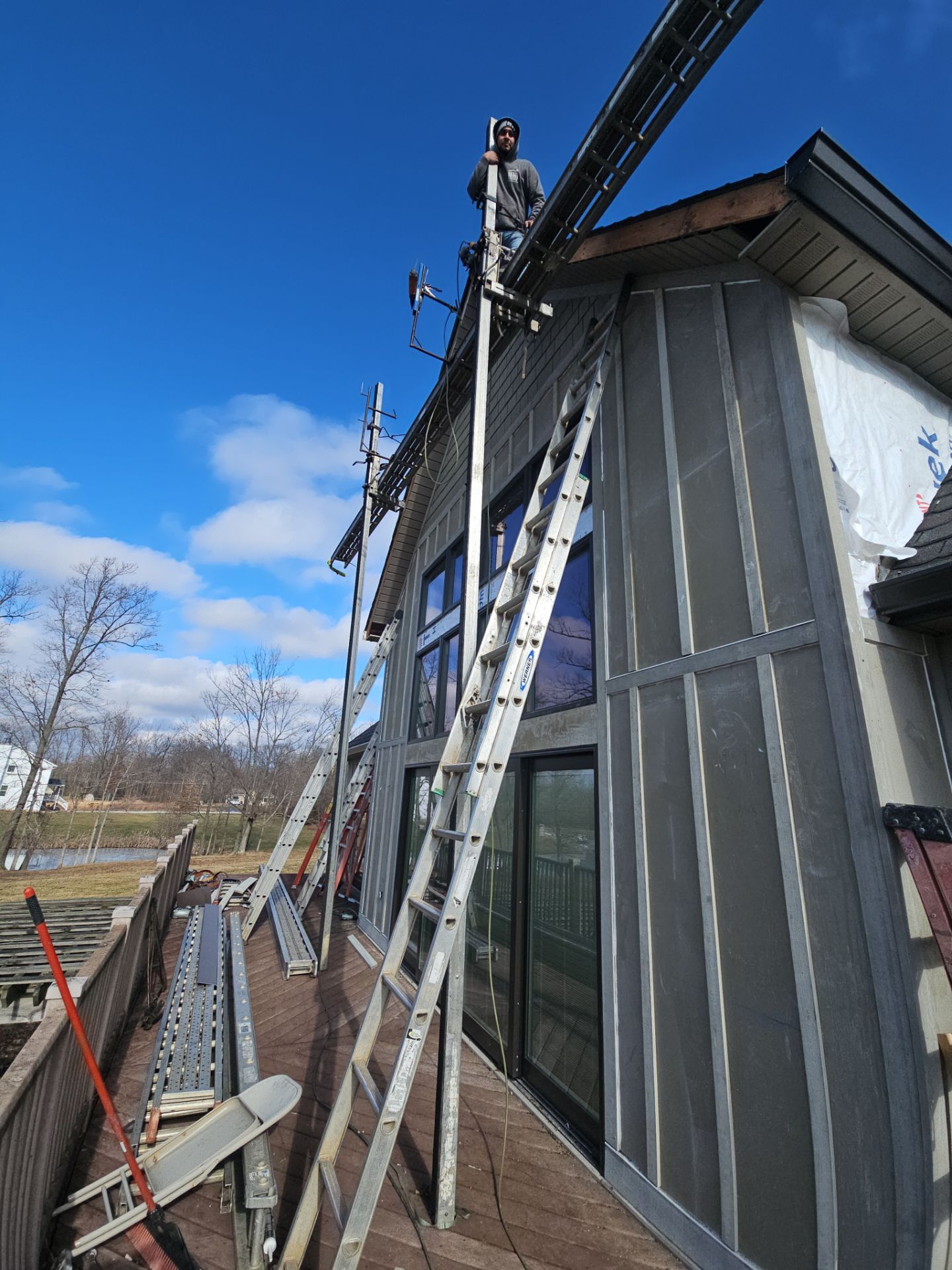 Siding Installation using James Hardie Board & Batten and James Hardie Shakes by Koontz Construction