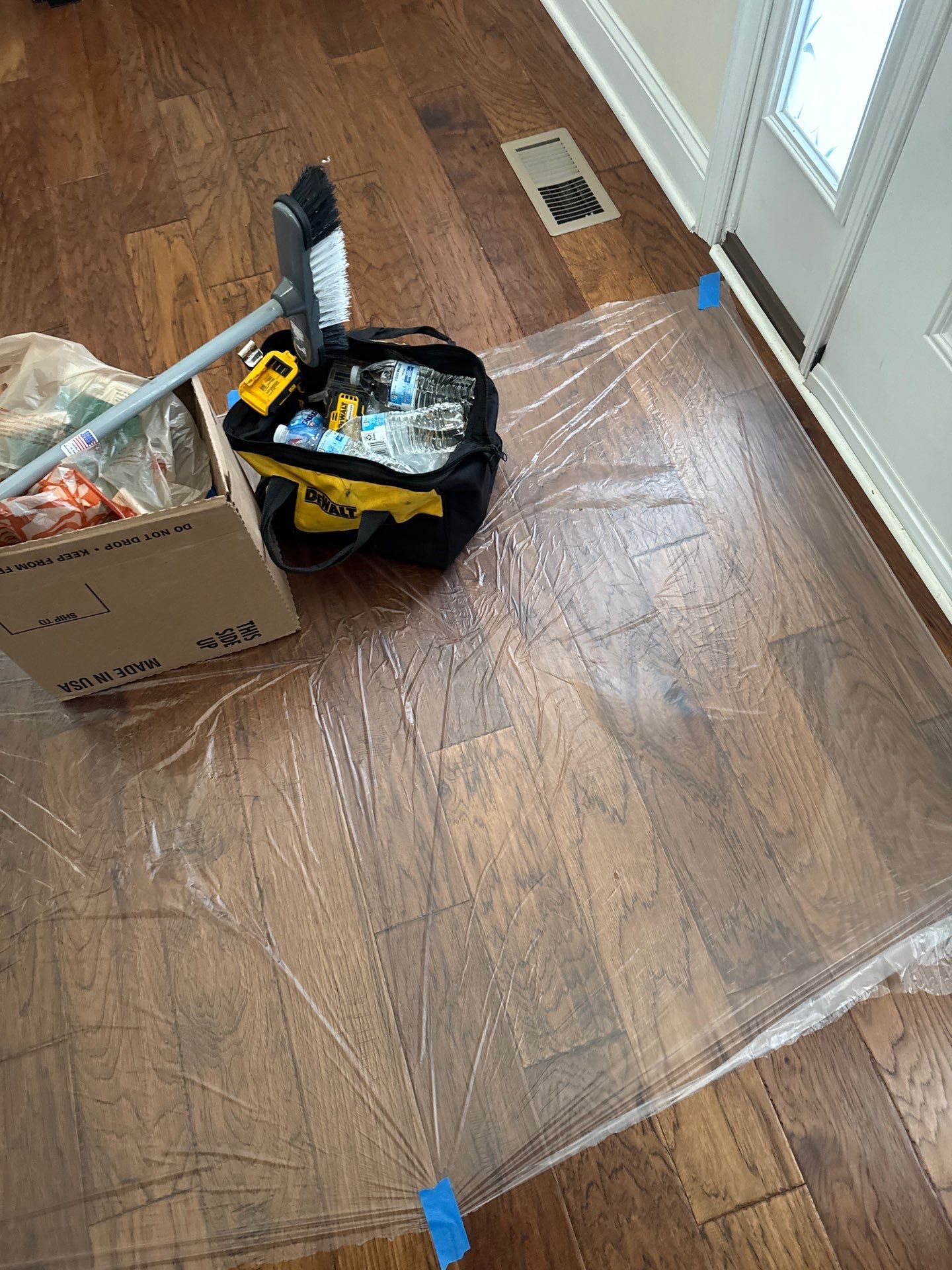 Stairway Installation using t vinyl stair tread and reversibleriser by La Bendicion Contruction Llc