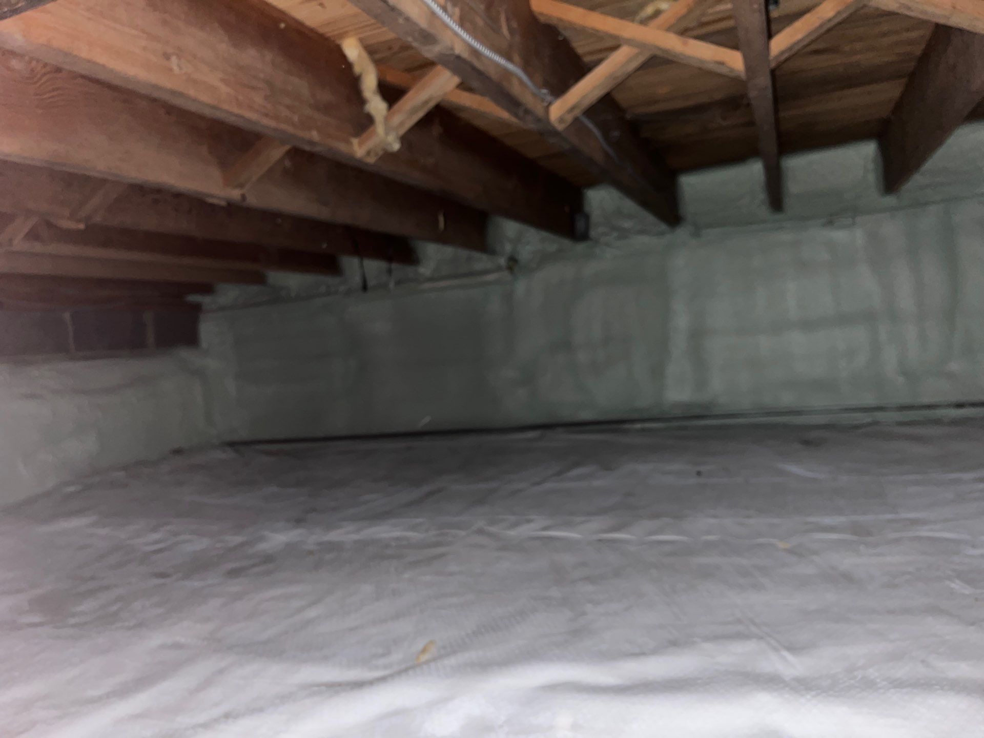 Basement Exterior Walls using Crawl Space Liner by NYS Foam & Energy