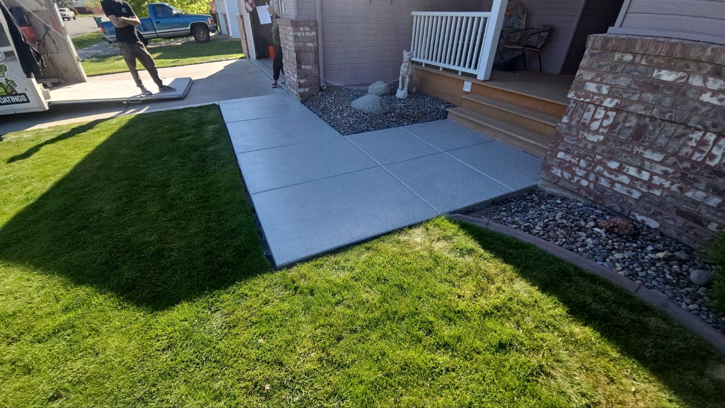 Patio Transformation using Stone/Marble Hybrid by Croc Coatings, LLC