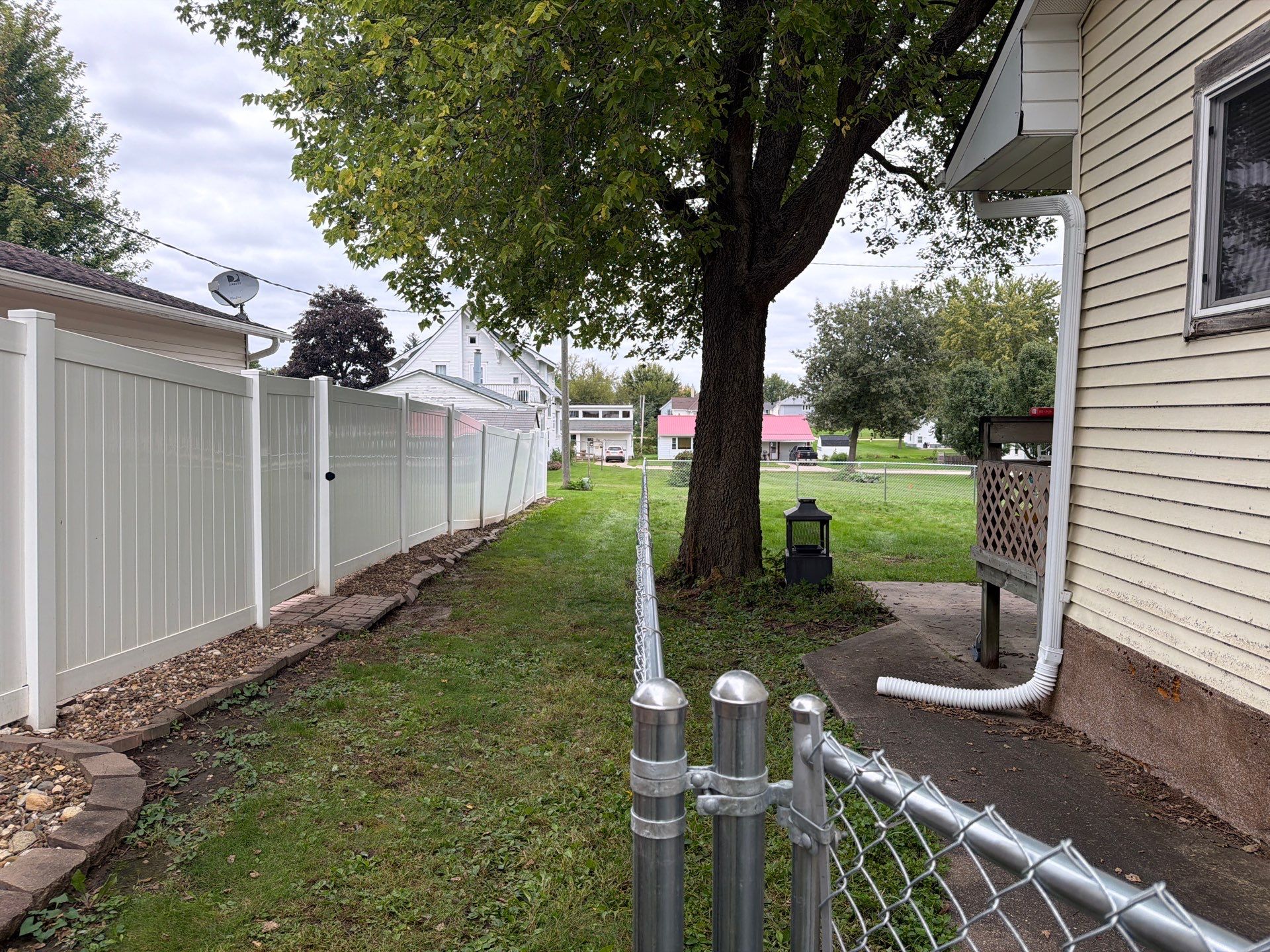 Tripoli Residential Galvanized Chain Link Fence with Double Gates by Perfect Picket Fence and Stain