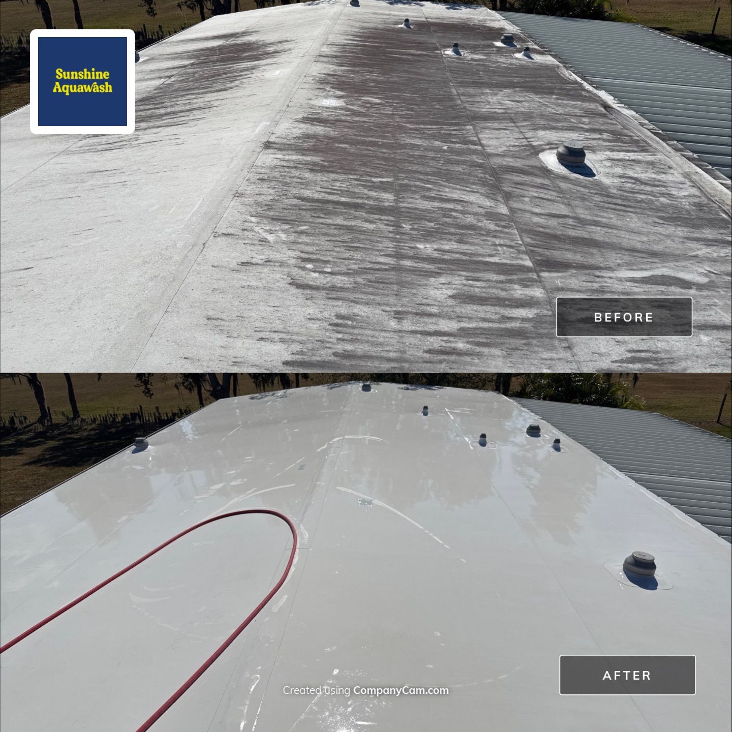 π TPO Roof Looking Like New Again! by Sunshine AquaWash