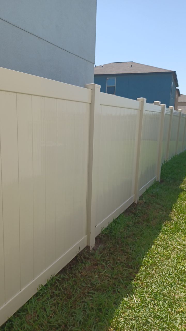 Sun City 6 ft. Tall Tan Vinyl Privacy Fence by Asap fence and gates, LLC