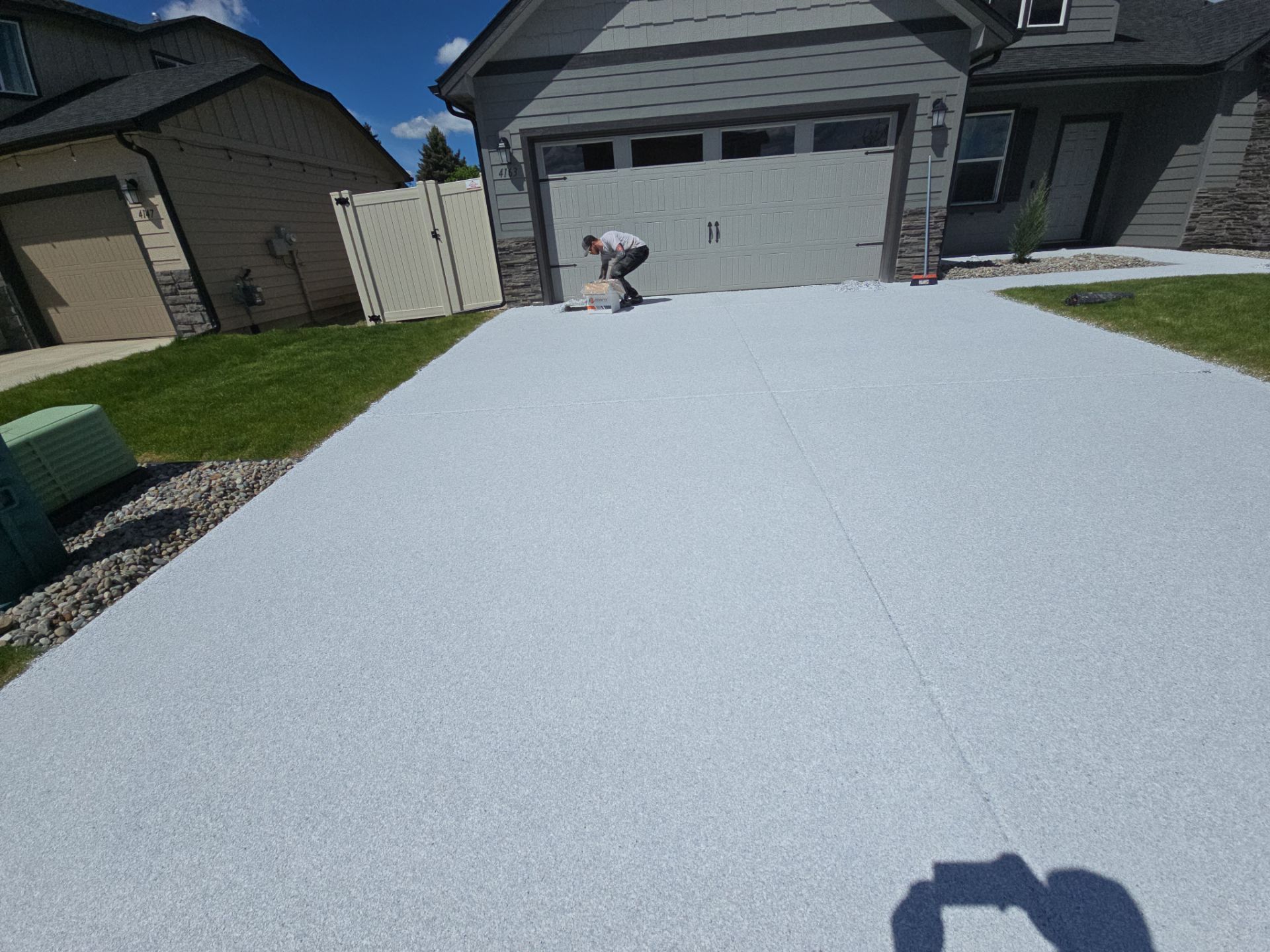 Driveway, garage, walkway Transformation using Ash Hybrid by Croc Coatings, LLC