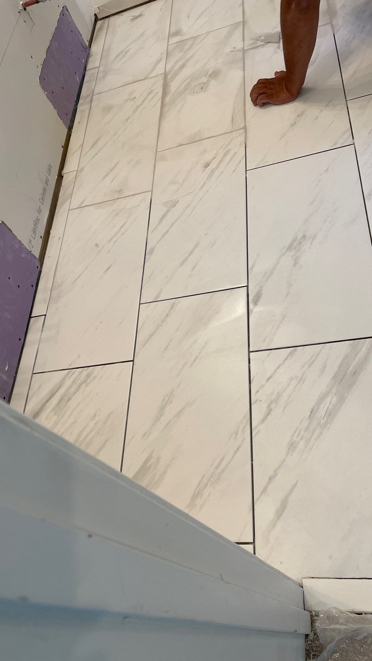 Bright Bathroom Remodel with Wall Removal, Stand Alone Tub and New Vanity by Footprints Floors of Coastal Carolina