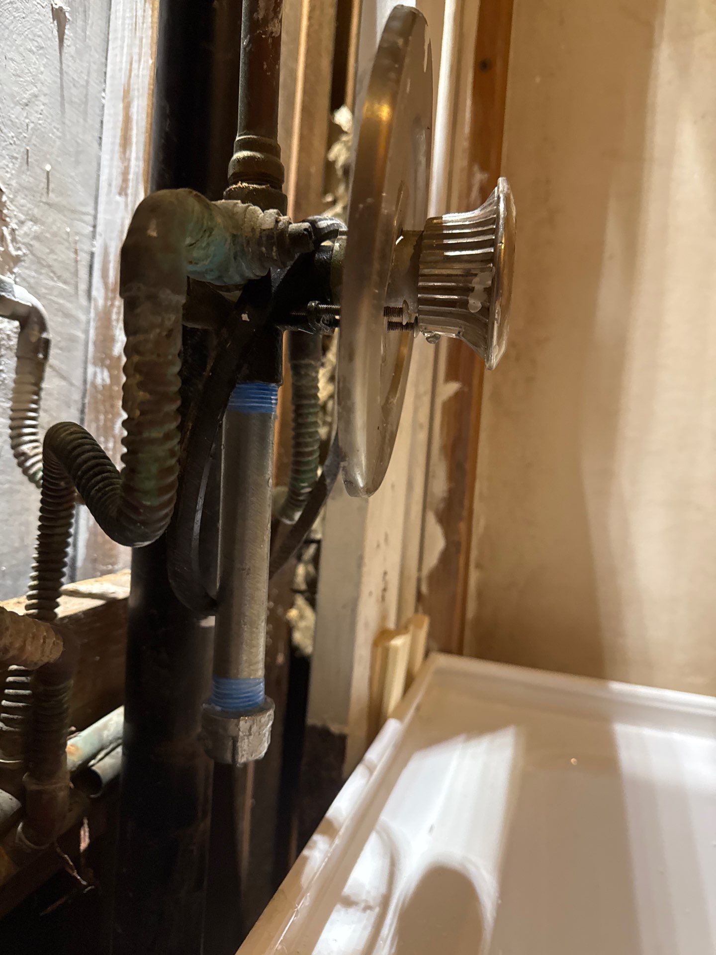 Shower Tub Installation with Underground Plumbing by Us Plumbing 