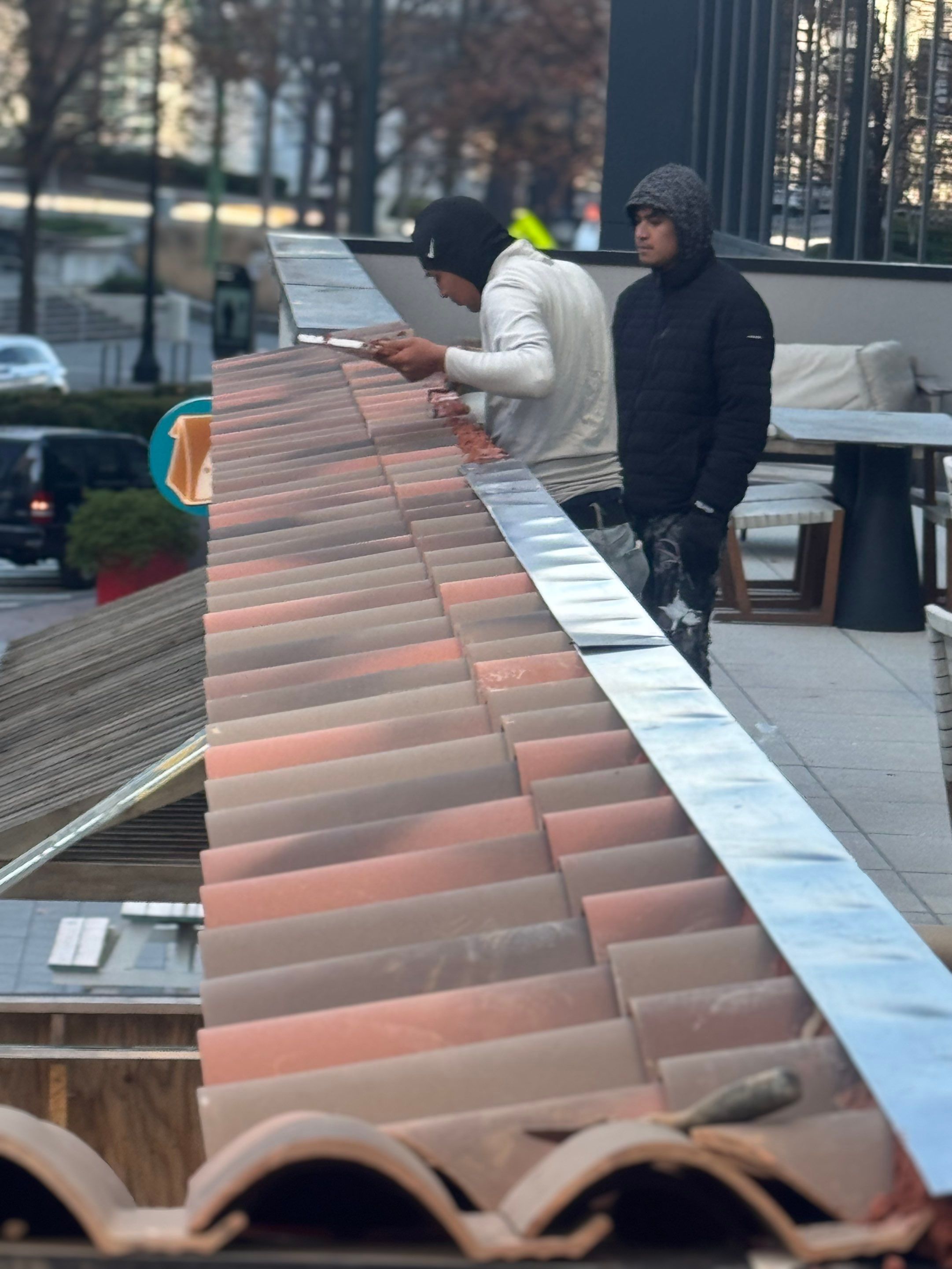 Spanish Tile & TPO Roofing Installation – Cuevacia Restaurant | Colony Square Midtown Atlanta by Mosaic Roofing Company