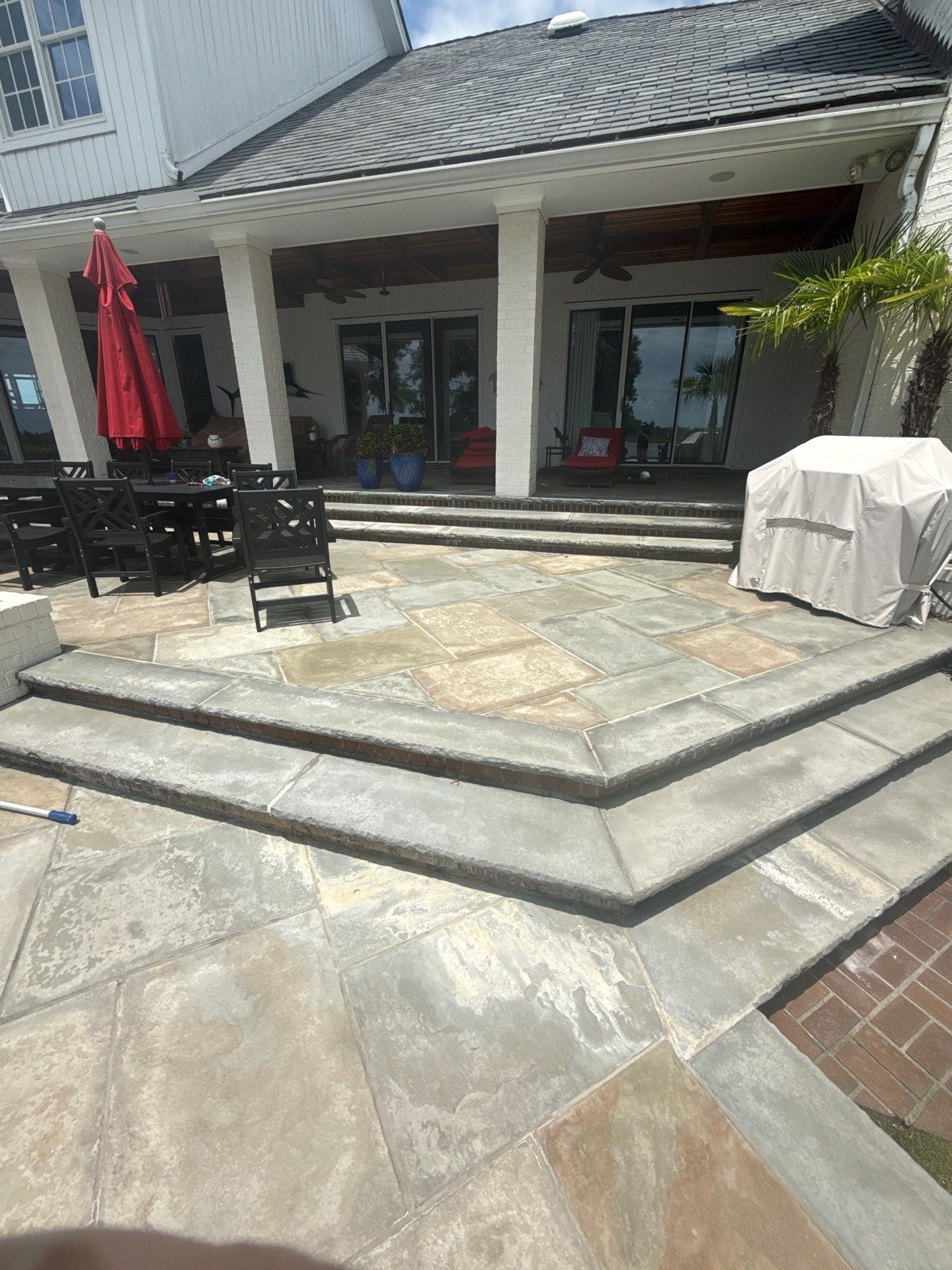 Pool deck cleaning in Wilmington by Shark Power Washing