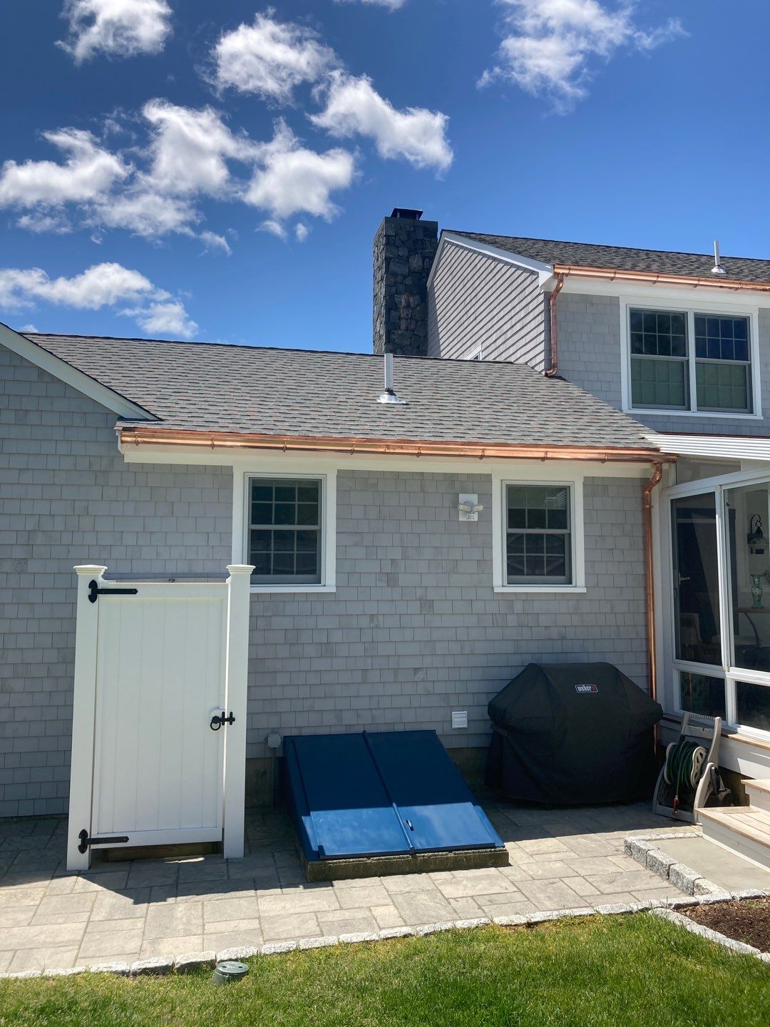 Gutter Installation using 6" Half Round Copper Gutter in Wareham, MA by Gutter Pro Enterprises