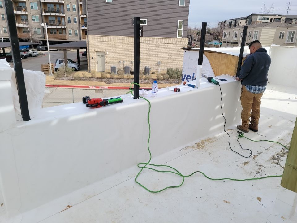 Apartment Roofing Installation using GAF HDZ Shingles, GAF TPO and Pavers in Lewisville, TX by Roof Experts