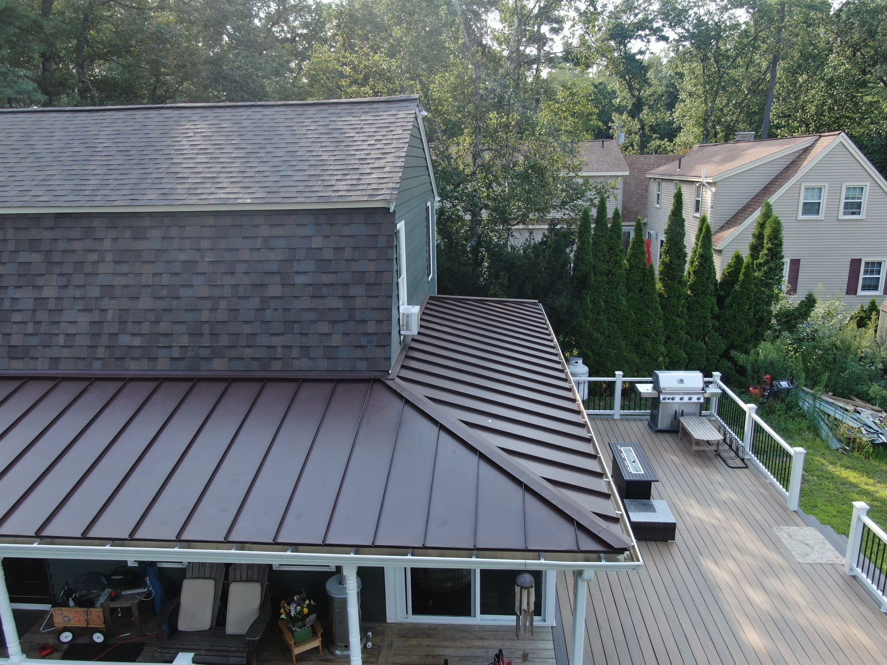 Full Roof Replacement & Farmers Porch Restoration – Asphalt + Standing Seam Metal by Mighty Dog Roofing of Greater Middlesex County